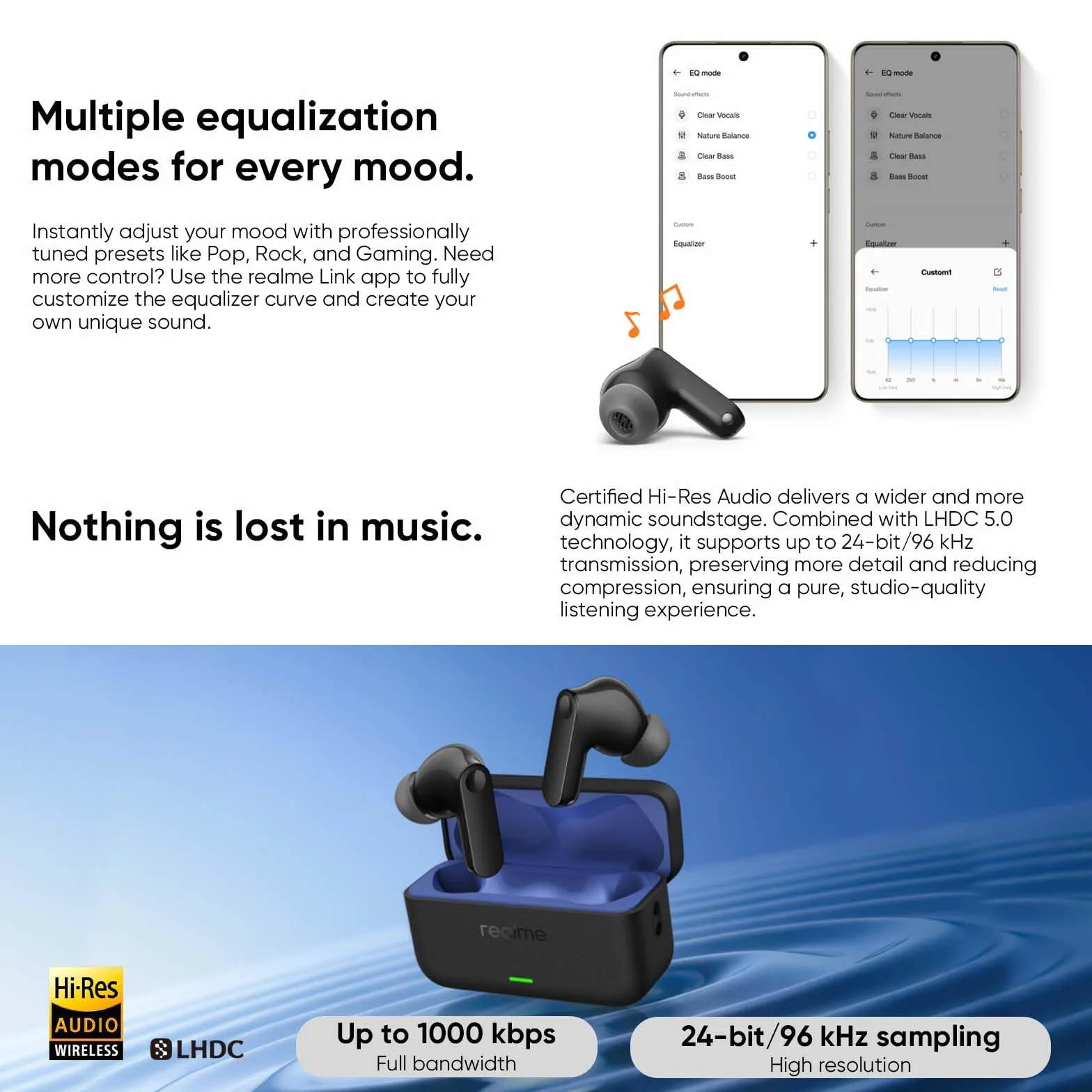 realme Buds T500 Pro Écouteurs Bluetooth sans Fil Intra-Auriculaires avec ANC 50dB, 56h d'autonomie, Son Hi-Res, Bluetooth 6.1, IP55, 6 micros, Connexion Multi-appareils (3 appareils) – Noir