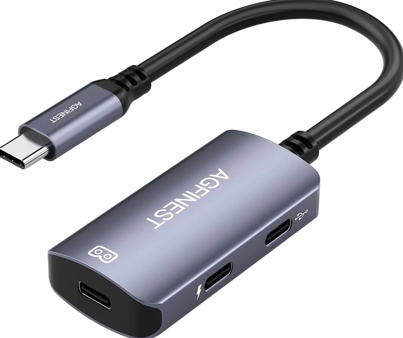 Adaptateur de Lunettes AR, USB C vers Lunettes AR avec Charge PD100W, 4K@60Hz Compatible avec iPhone 15/16 /Laptop/Lunettes Viture/Rokid/Xreal AR/Rayneo（Interface Périphérique USB-C