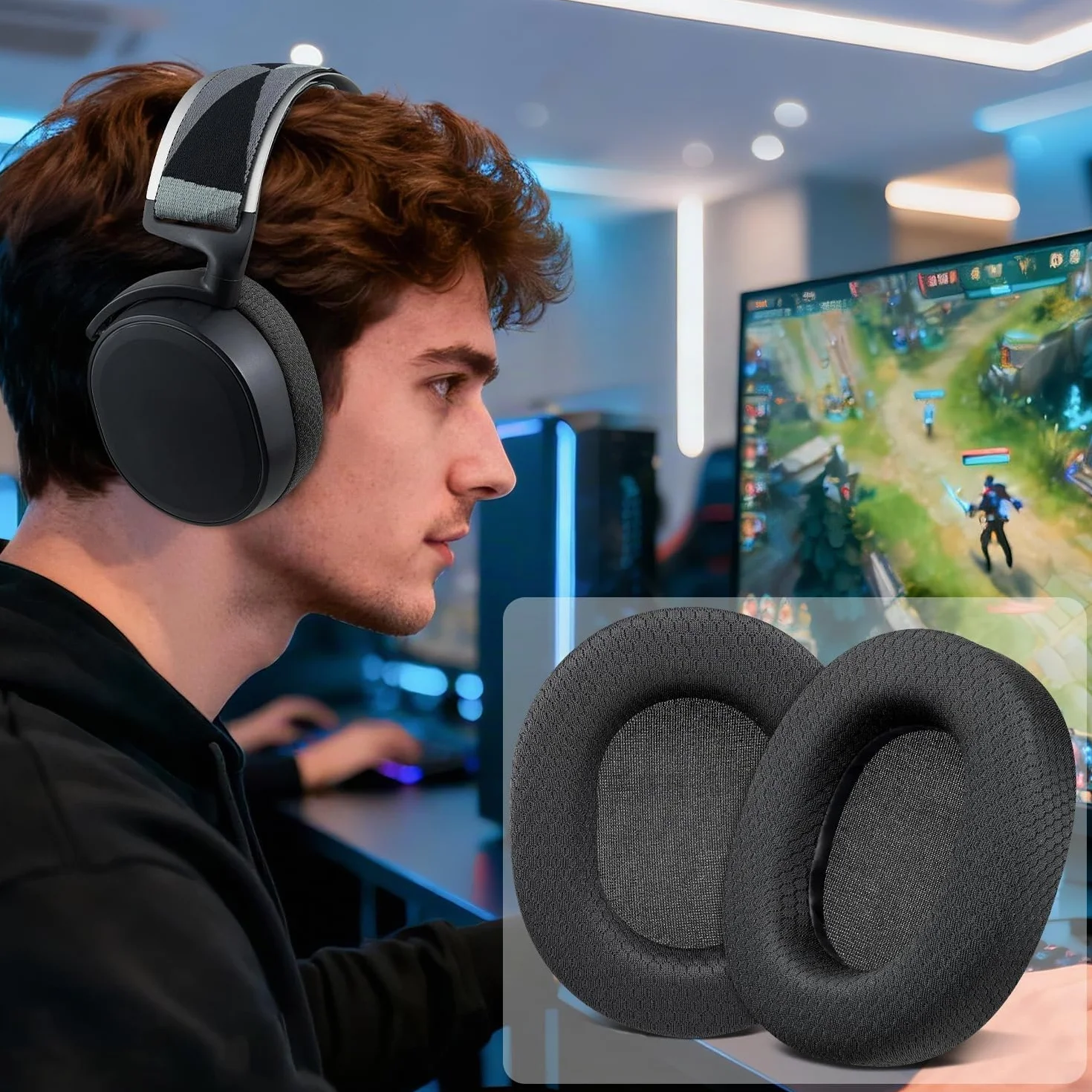 SOULWIT Mousse Coussinets pour SteelSeries Arctis 1/3/5/7/7+/7P/7P+/7X/7X+/9/9X/Pro/Prime, Isolation Phonique