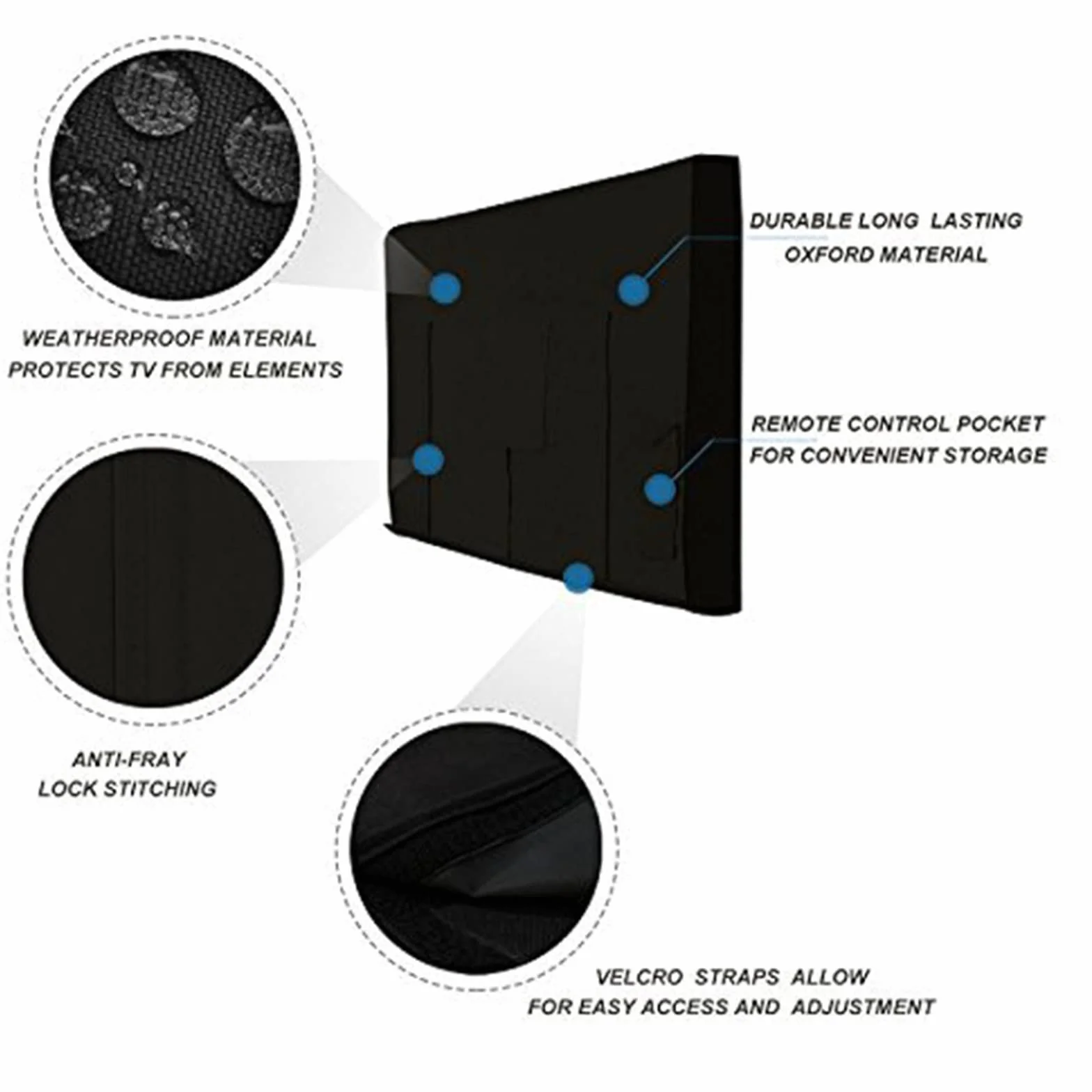 Housse de Protection d'extérieur TV 600D Polyester Tissu Imperméable UV Écran Plat TV Protecteur D'affichage Pour 50 ''à 70 ''LCD LED (For 60-65 inch TV)