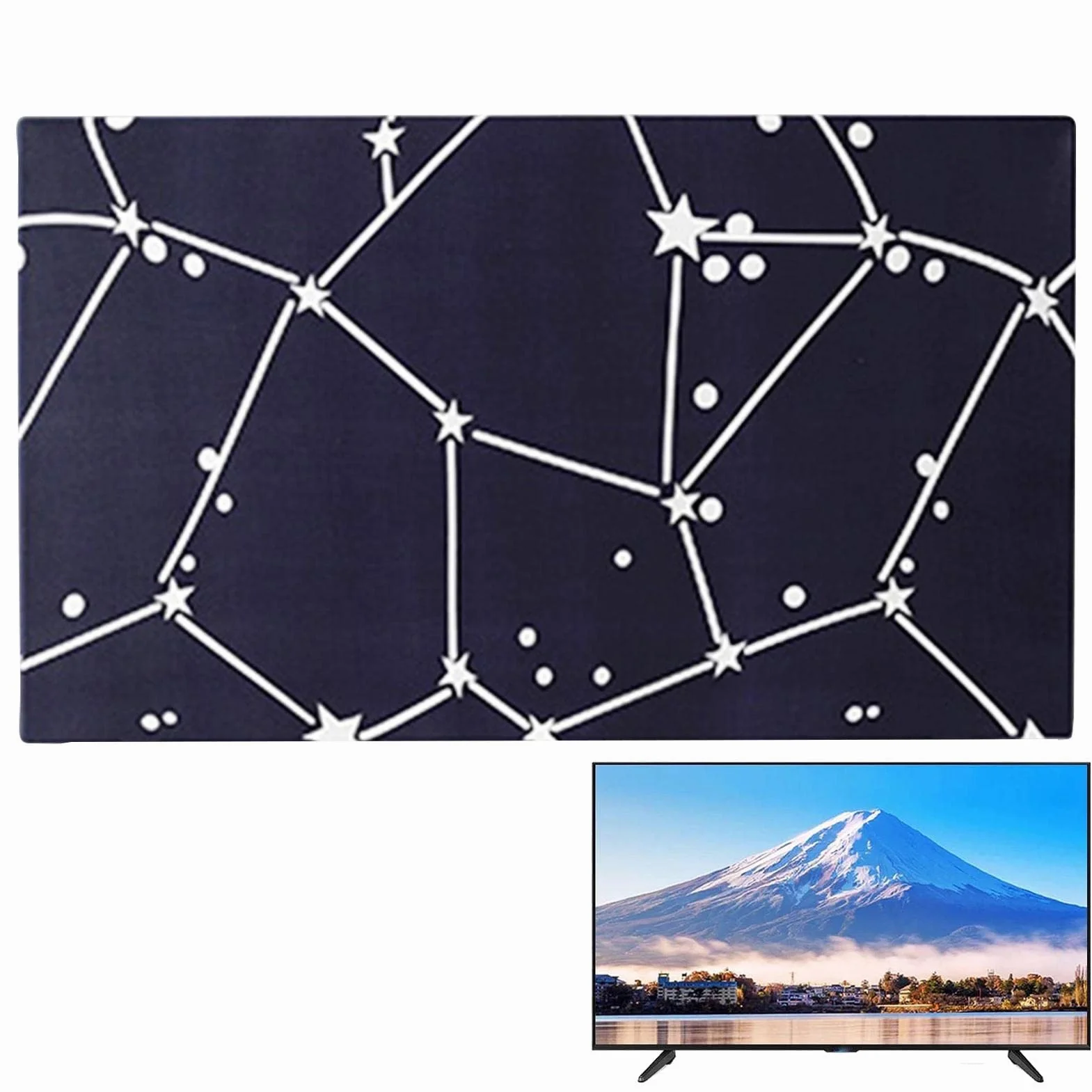 Housse TV Universelle,Protection Anti-poussière pour téléviseur - Accessoire décoration TV en Tissu Polyester Haute densité pour téléviseur Plat LCD 32-65 Pouces et télé seur