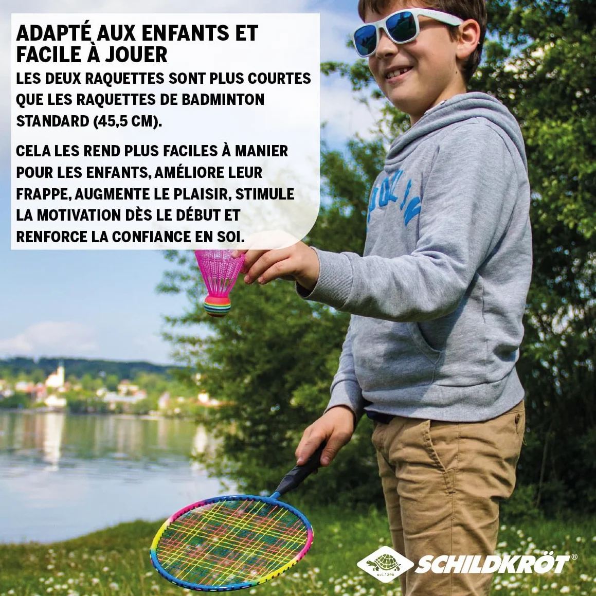Schildkröt Set de Badminton Junior 2 Raquettes 45,5 cm 2 Volants Housse