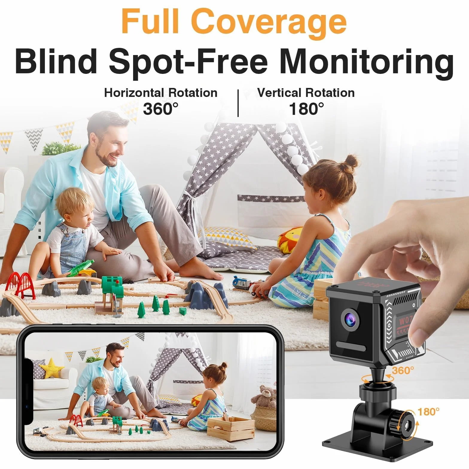 Mini Caméra Espion sans Fil WiFi Bluetooth 2K Surveillance Intérieure Extérieure Vision Nocturne Détection Mouvement Enregistrement Distance
