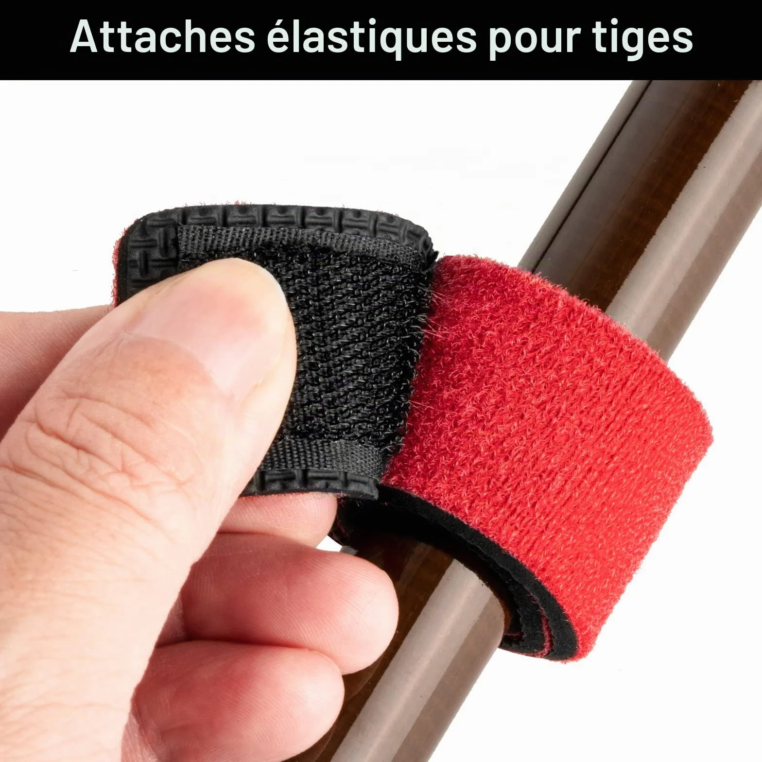 Realure Lot de 8 sangles de canne à pêche réglables en néoprène pour canne fixe mer carpe