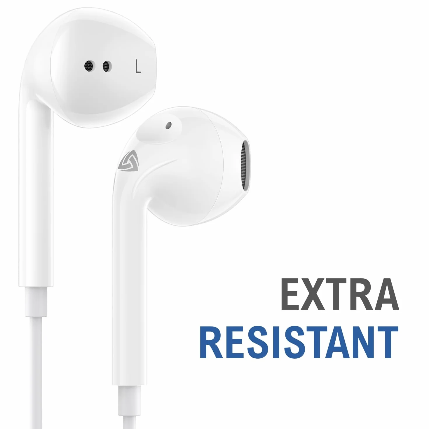 LUDOS Zenith Écouteurs, Garantie 5 Ans, Écouteur Intra-Auriculaires Filaires, Casque avec Microphone, Compatible avec Tablettes et Ordinateurs Portables Samsung, Huawei, iPhone, MP3 Players - Blanc