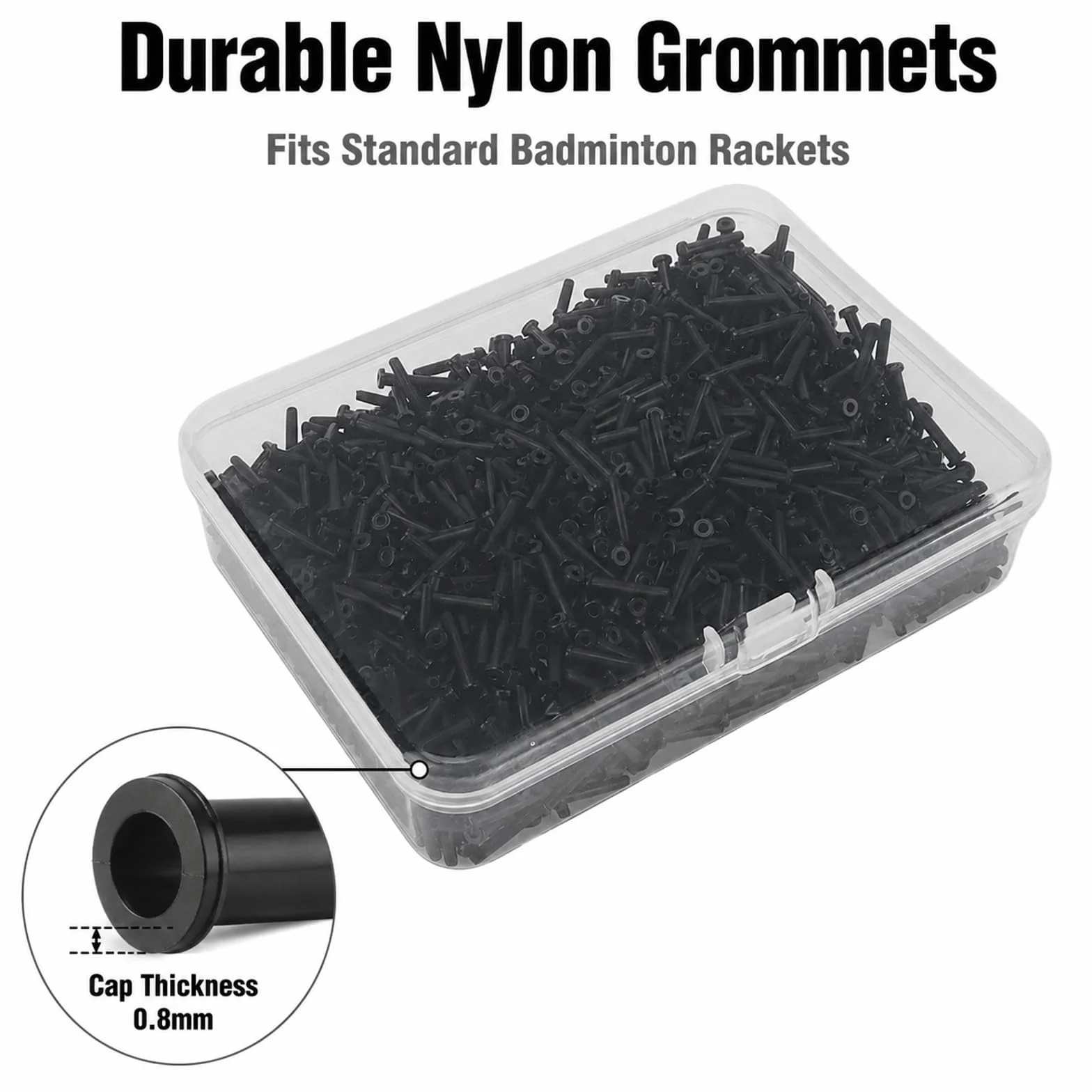 Œillets de Badminton Nylon 2,1x13mm pour Raquette, Outils de Cordage