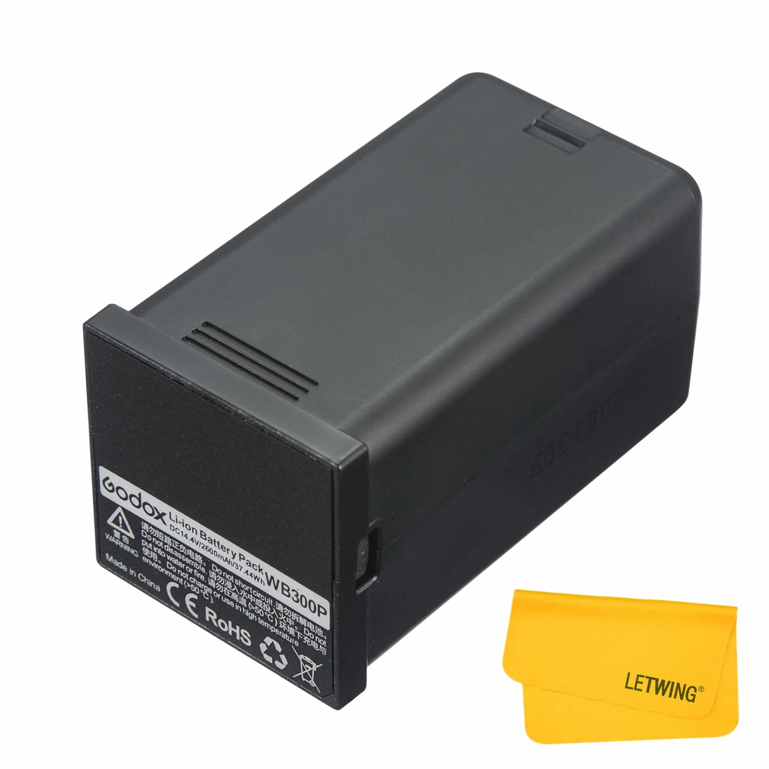 Godox WB300P Batterie pour Godox AD300Pro AD300ProII Flash avec au Lithium Haute Performance DC 14.4V 37.44Wh 2600mAh Répondre à Vos Exigences en Matière de Photographie