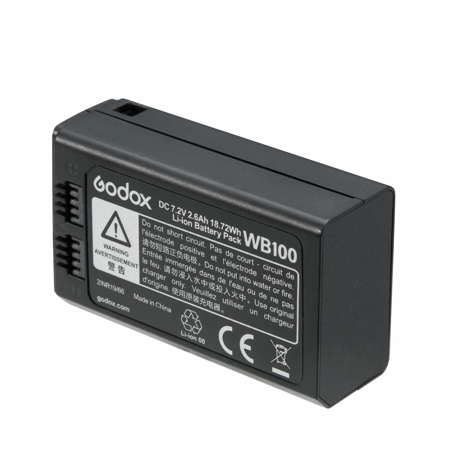 Godox WB100 Batterie, 2600mAh Batterie au Lithium pour Godox AD100Pro, Batterie de AD100 Pro