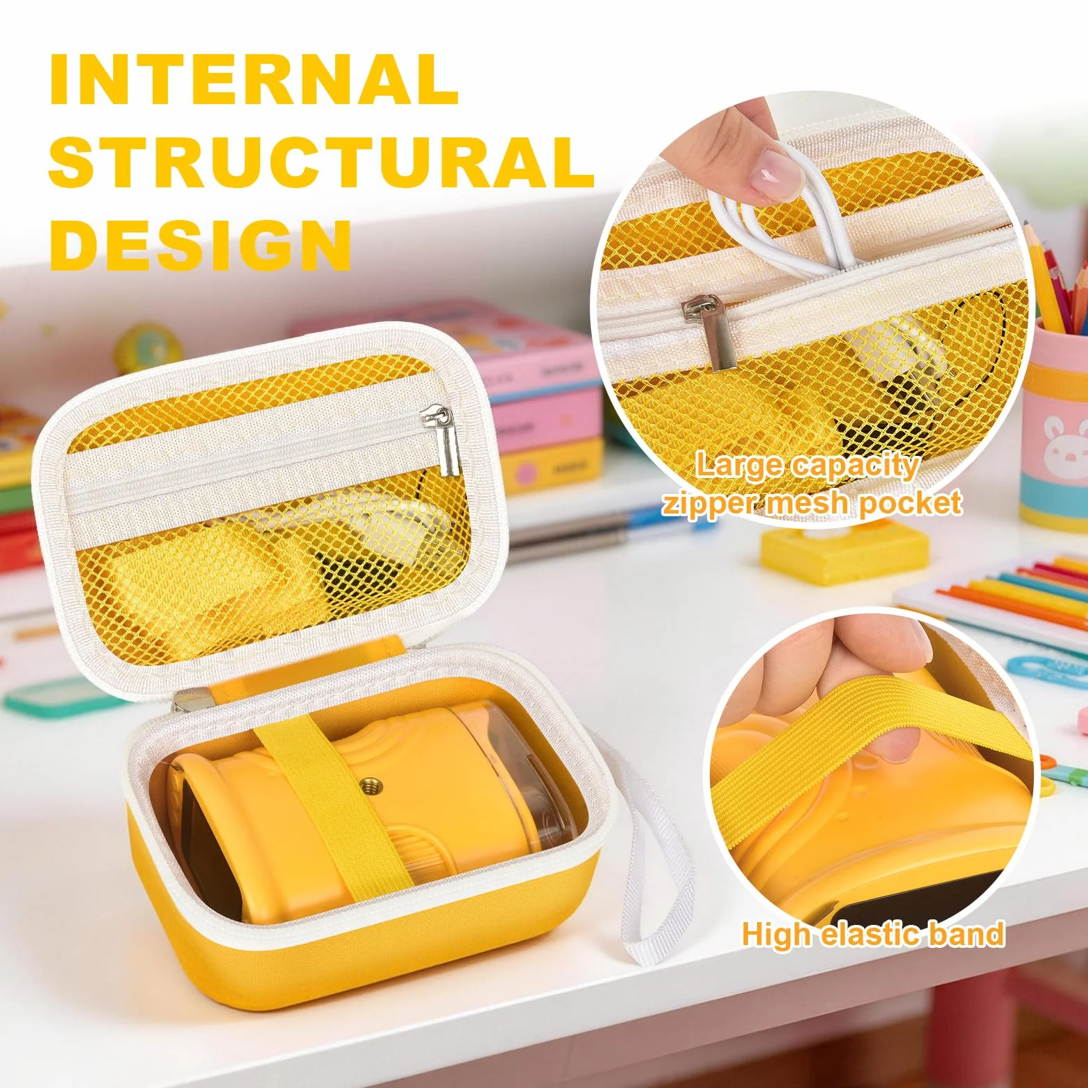 Étui de microscope pour enfants BMDSAE/pour microscope numérique portable Edubini 1000x, support de rangement portable pour câble de charge et accessoires de cartes SD (boîte uniquement)