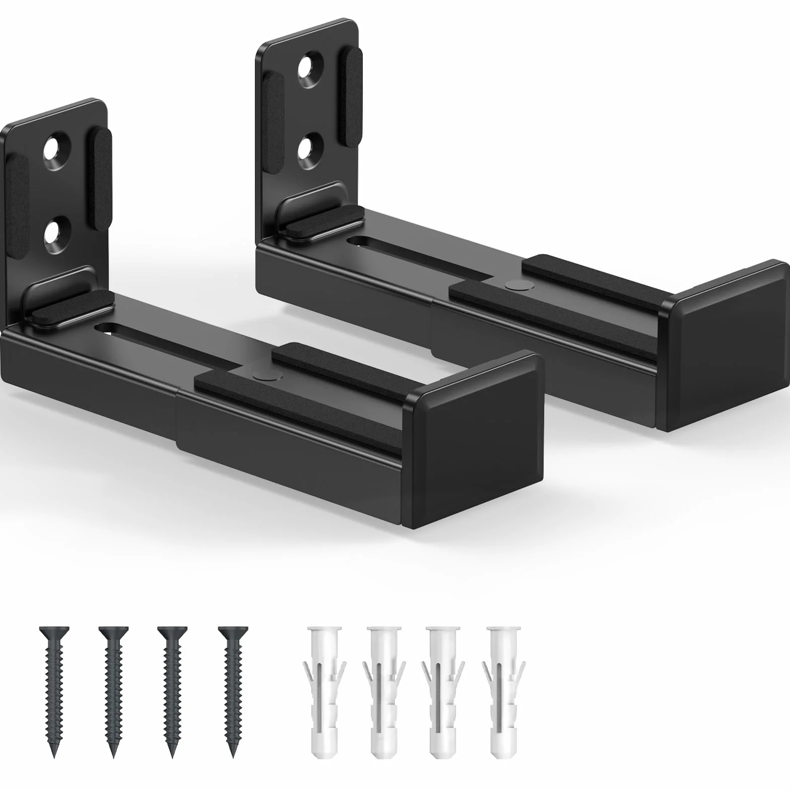 Support mural universel pour barre de son, support mural pour enceinte, profondeur réglable de 9-15,4 cm, support jusqu’à 15 kg, kit de montage pour barre de son, noir