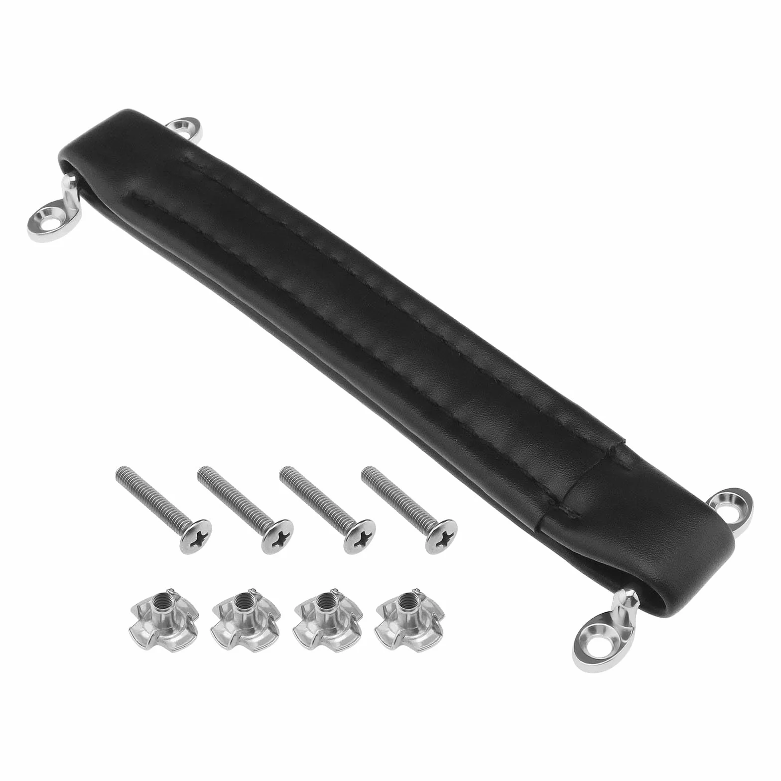 Poignée d'amplificateur de guitare de style vintage en cuir 218 x 30 mm pour ampli de guitare, haut-parleur, équipement audio avec vis, noir
