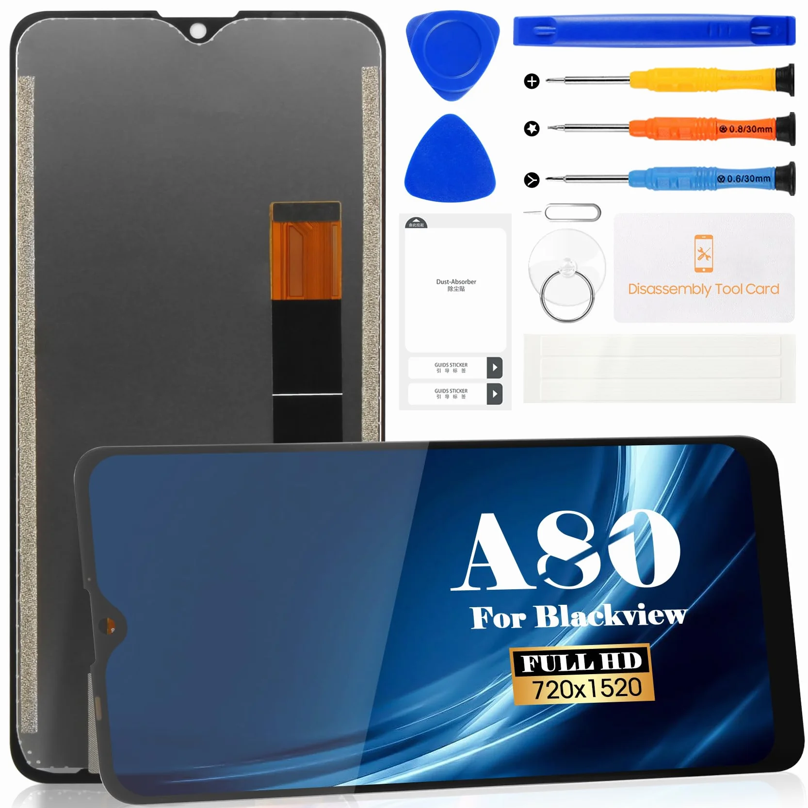 Écran LCD Blackview A80 pour Blackview A 80 Écran de remplacement pour A80 Touch Digitizer Kit de réparation (noir sans cadre)