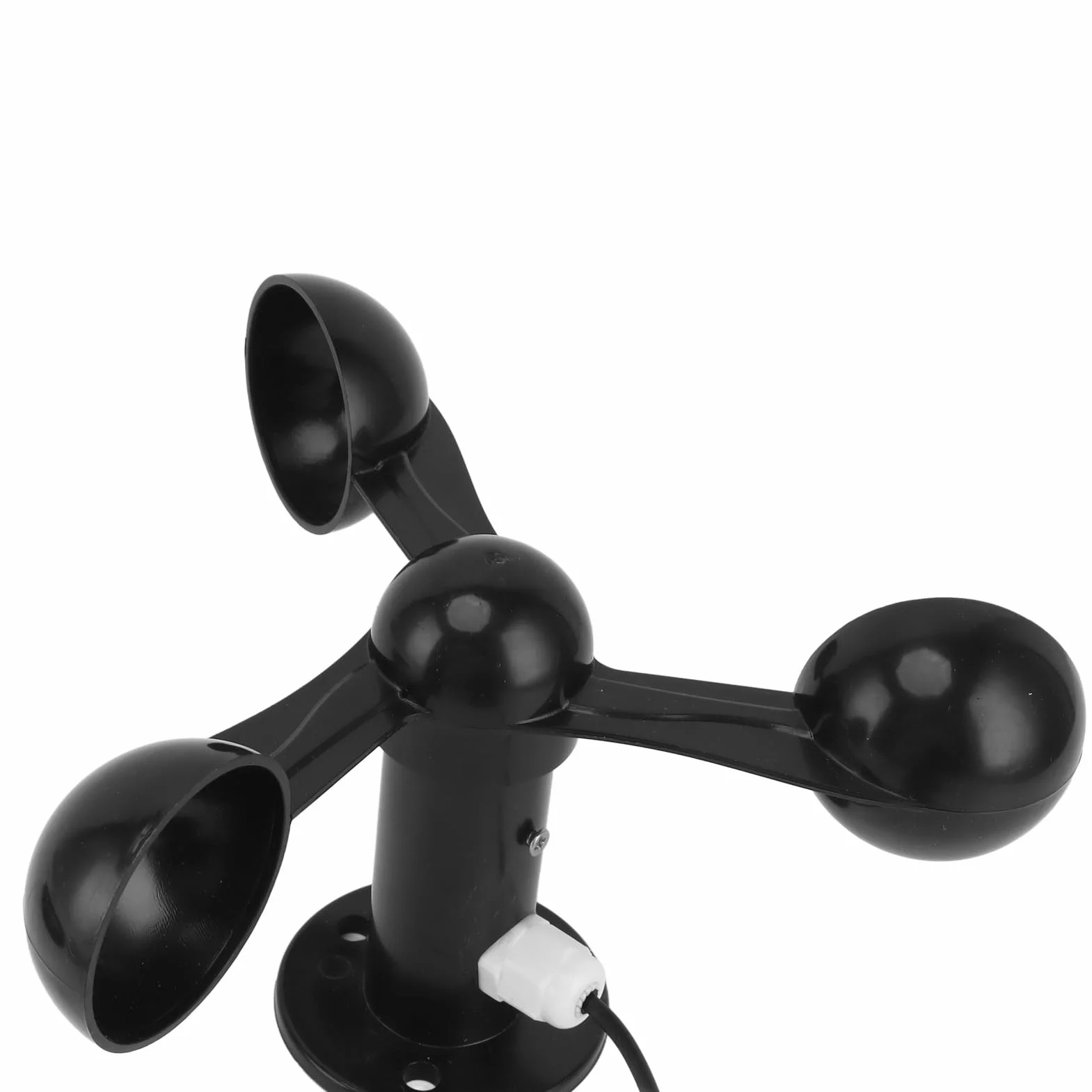 Anémomètre de Grue de Tour 3 Tassemètre de Vitesse du Vent avec Alarme 360° USB 5V Haute Précision 2-12 Niveaux Réglable