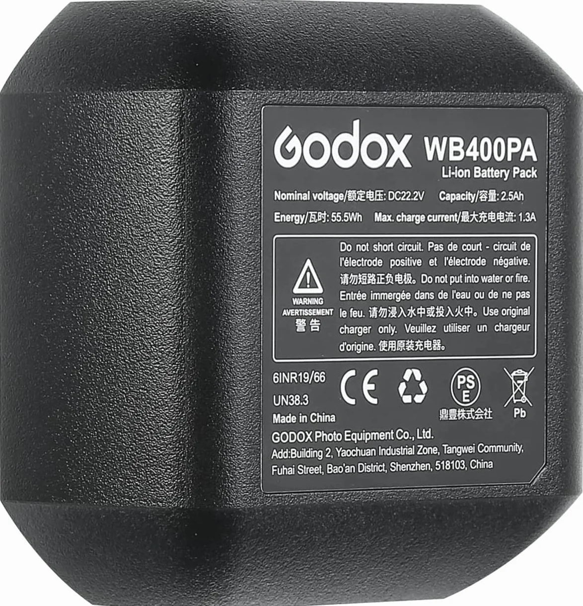 Godox AD400Pro Batterie de Rechange WB400P Compatible avec Godox AD400 Pro Studio Stroboscope avec DC 21.6V 2600mAh 56.16Wh Haute Performance Lithium Photo Accessoire Accessoires ...