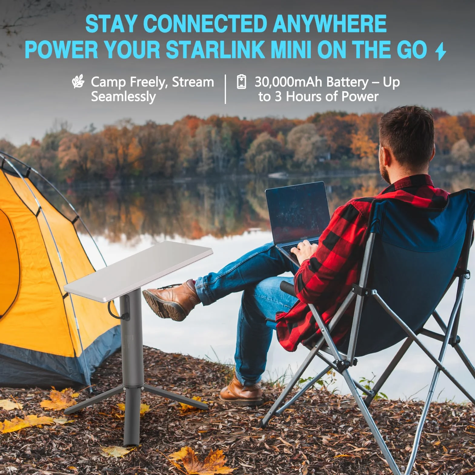 Support pour Starlink Mini, avec batterie 21,6 V/30 000 mAh, pour Starlink Mini Mount