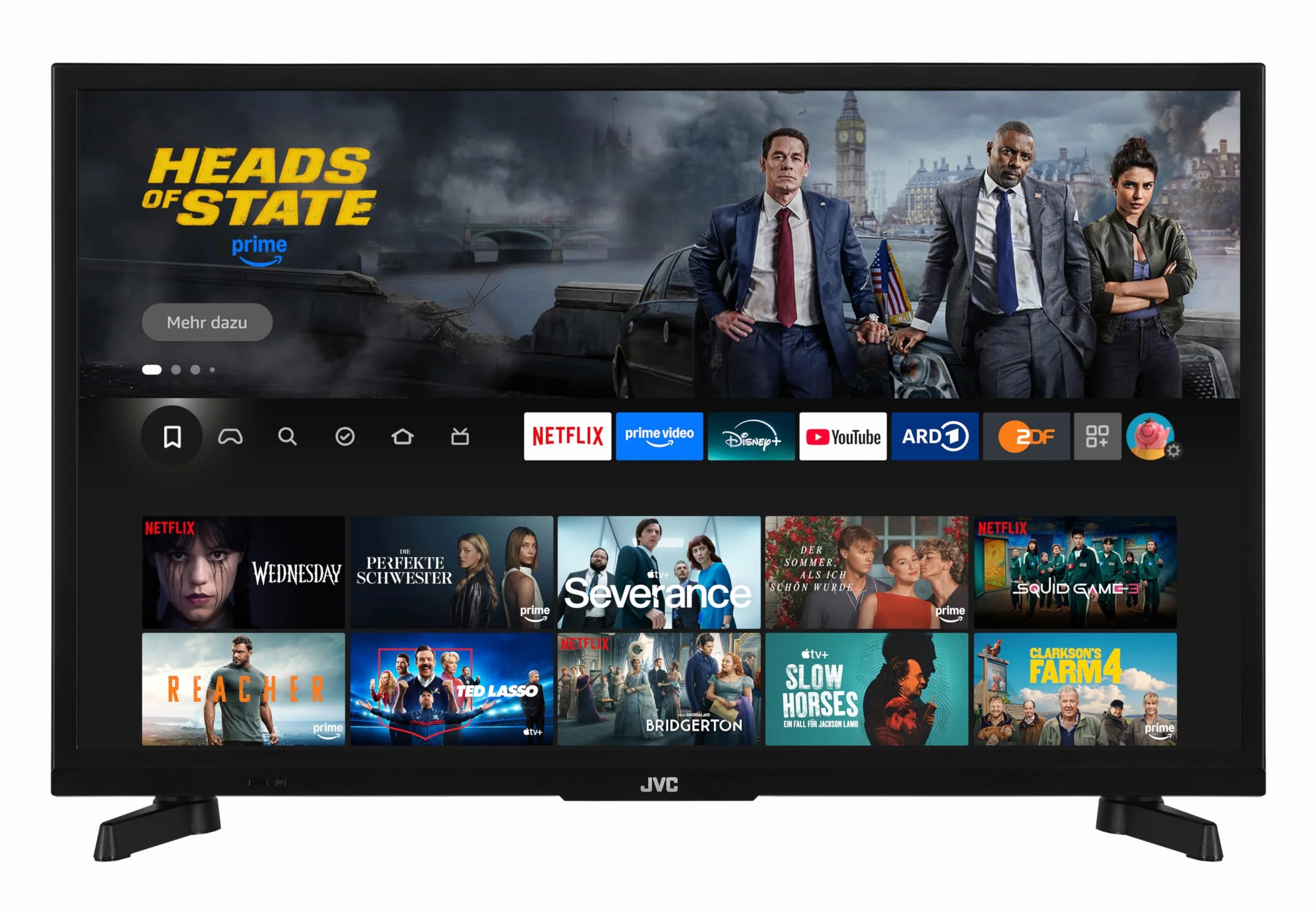 JVC Fire TV LT-24VRH3555 (2026) Fire TV, HD, Smart TV, HDR, avec Commande vocale Alexa et Triple Tuner, LED
