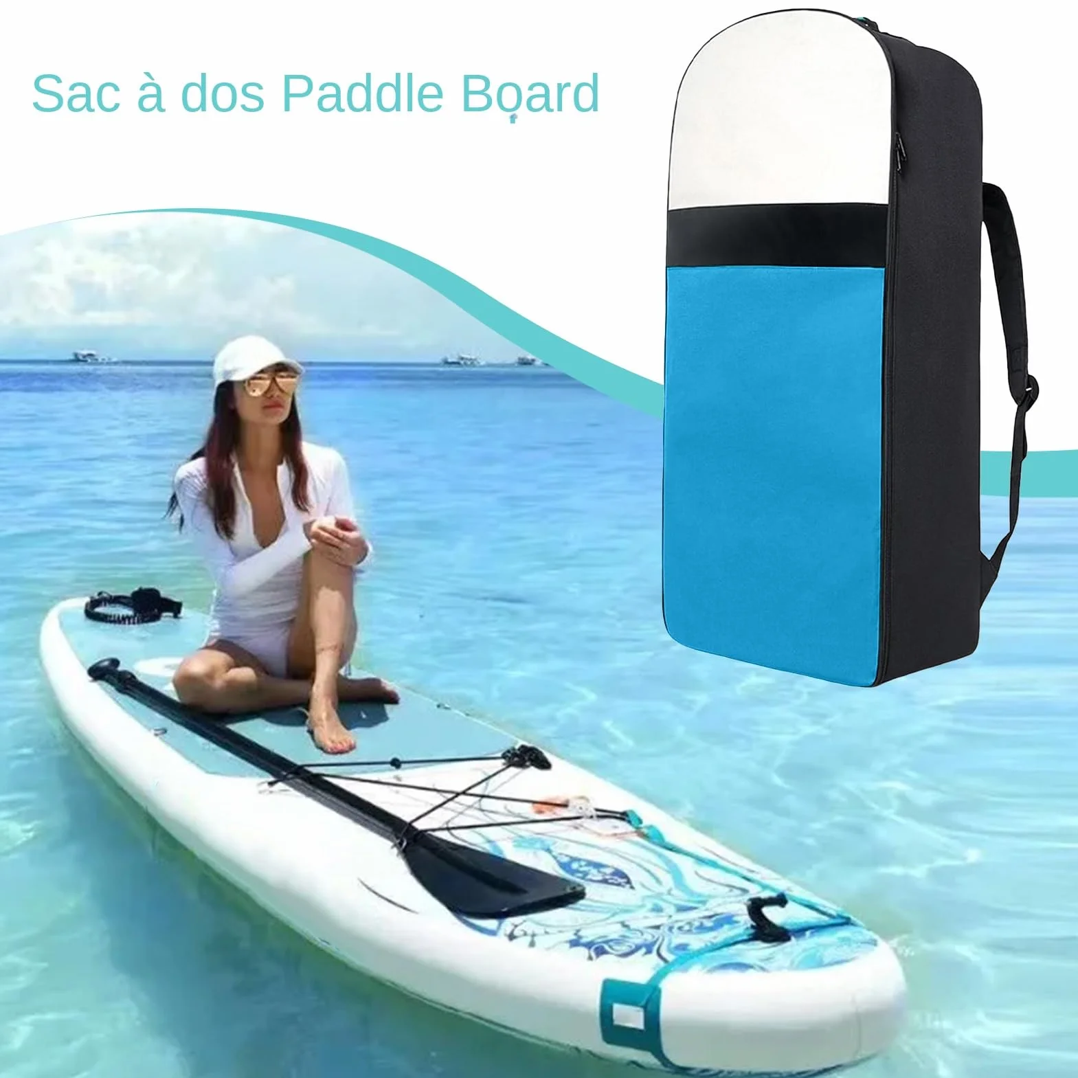 Sac À Dos pour Paddle, Housse de Protection pour Planche De Paddle, Réglable, Grande Capacité