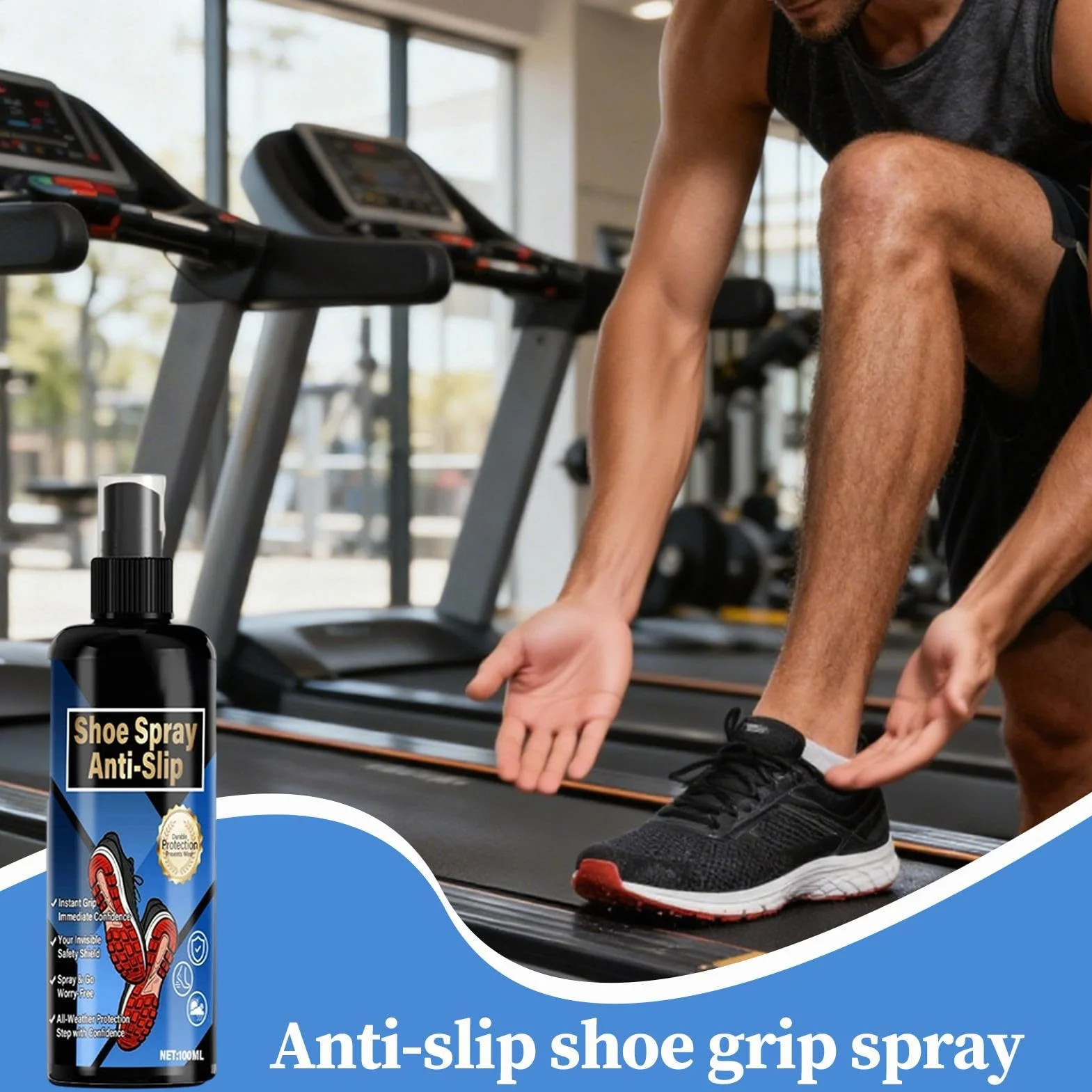 Spray Anti-Dérapant pour Chaussures 100 ML Améliorateur d'Adhérence pour Semelle
