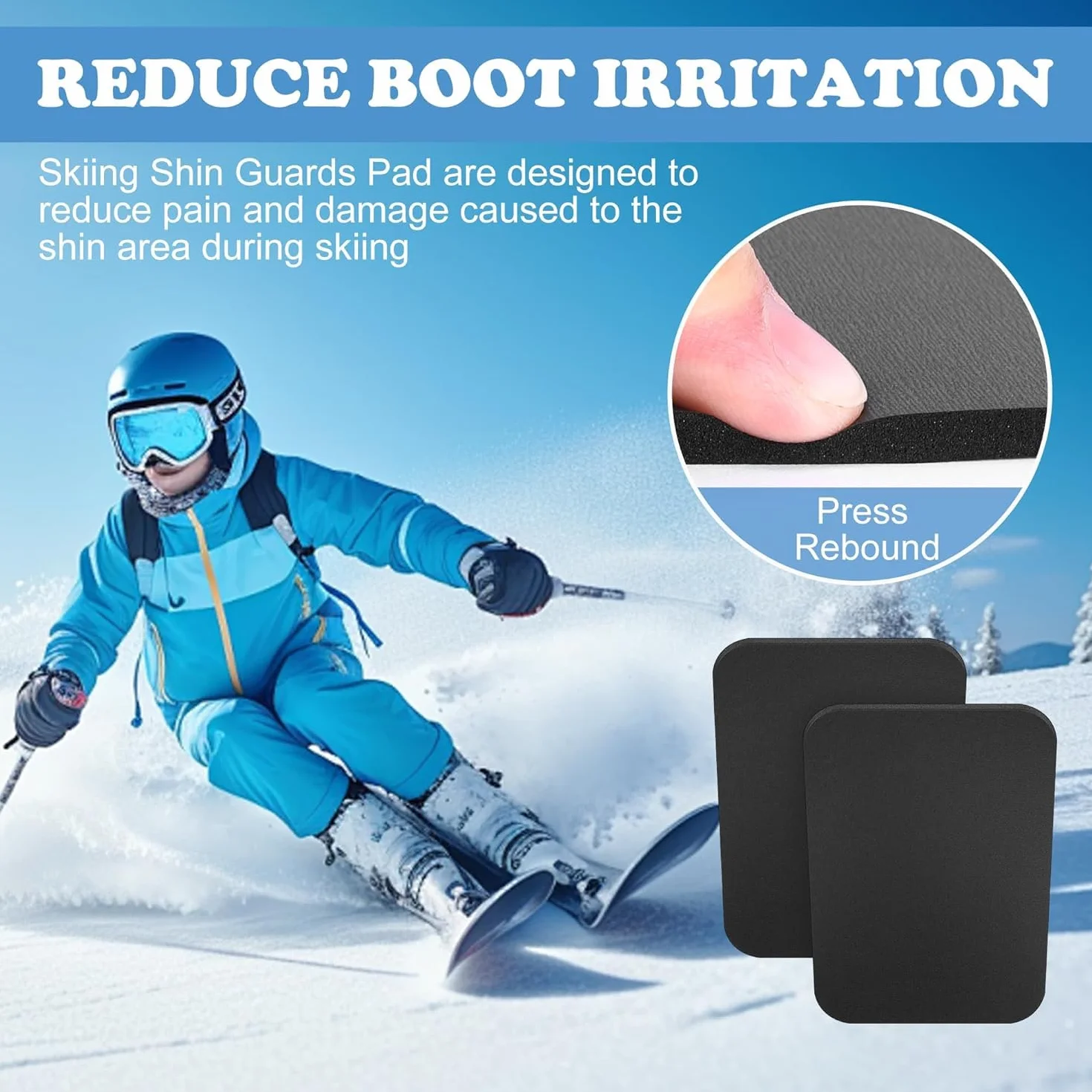 Protège-tibias en mousse épaisse pour chaussures de ski snowboard et bottes