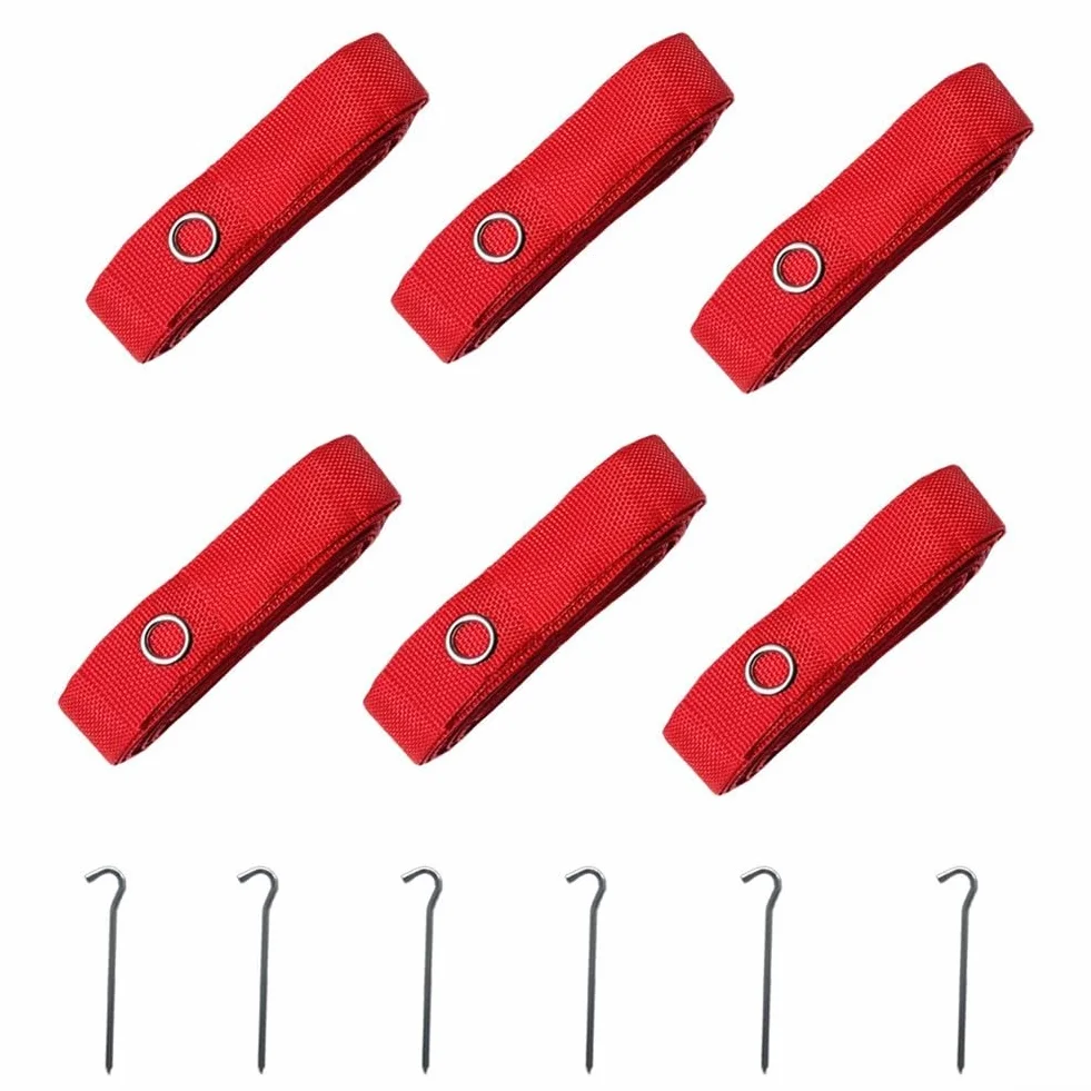 Kit de marquage de ligne de terrain de volleyball de plage 8 x 16 m, rouge, avec piquets, corde en nylon et clous de sol