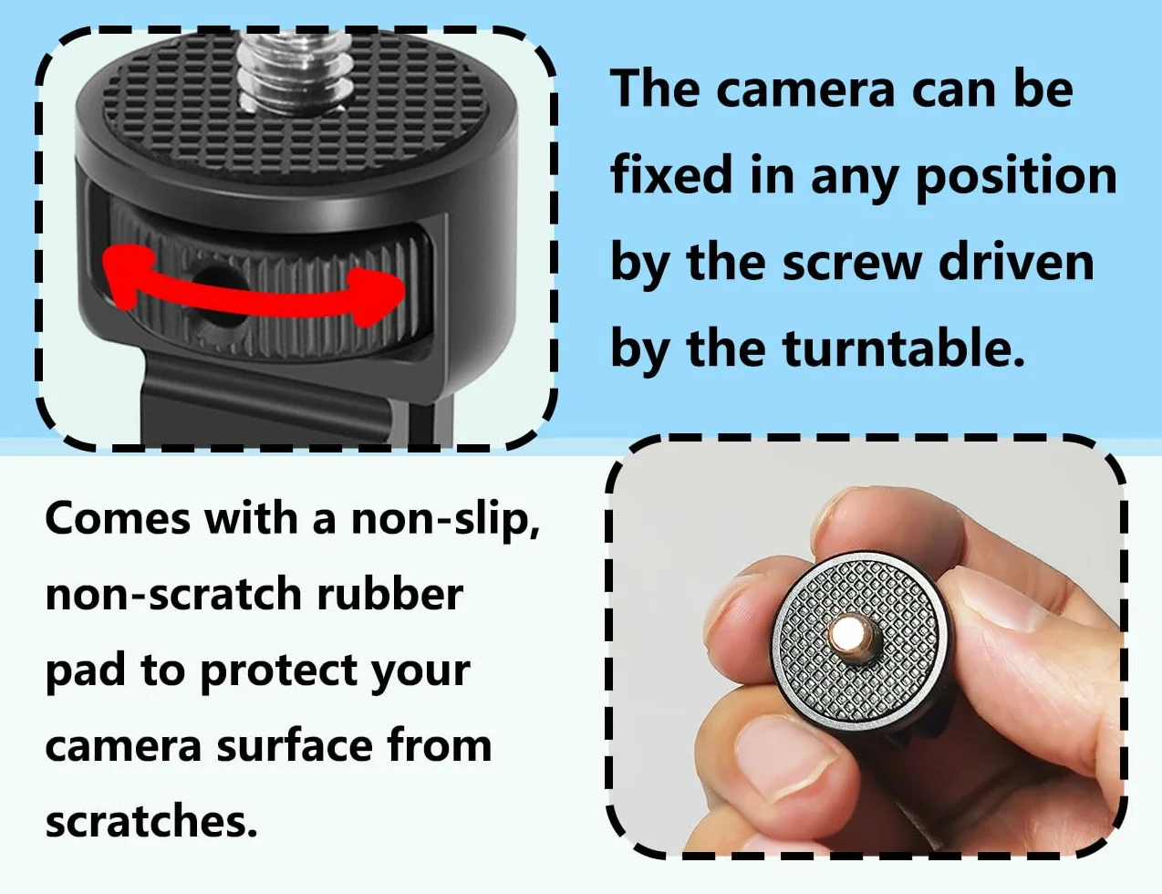KAPSING 1/4 inch Rotation 360° Tripod Mount Thread Adapter Camera Accessories Compatible with Gopro Helmet Mount Motorcycle Compatible with Insta 360 x2 x3 and Other Action Cameras