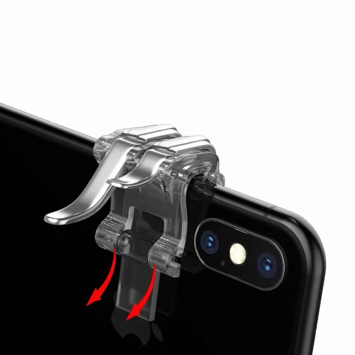 Newseego Contrôleur de Jeu Mobile PUBG, Mobile Déclencheurs Tirer et Viser Sensibles Manettes de Commande Mobiles pour Rules of Survival pour Android iOS (1 Paire Déclencheurs Clairs)