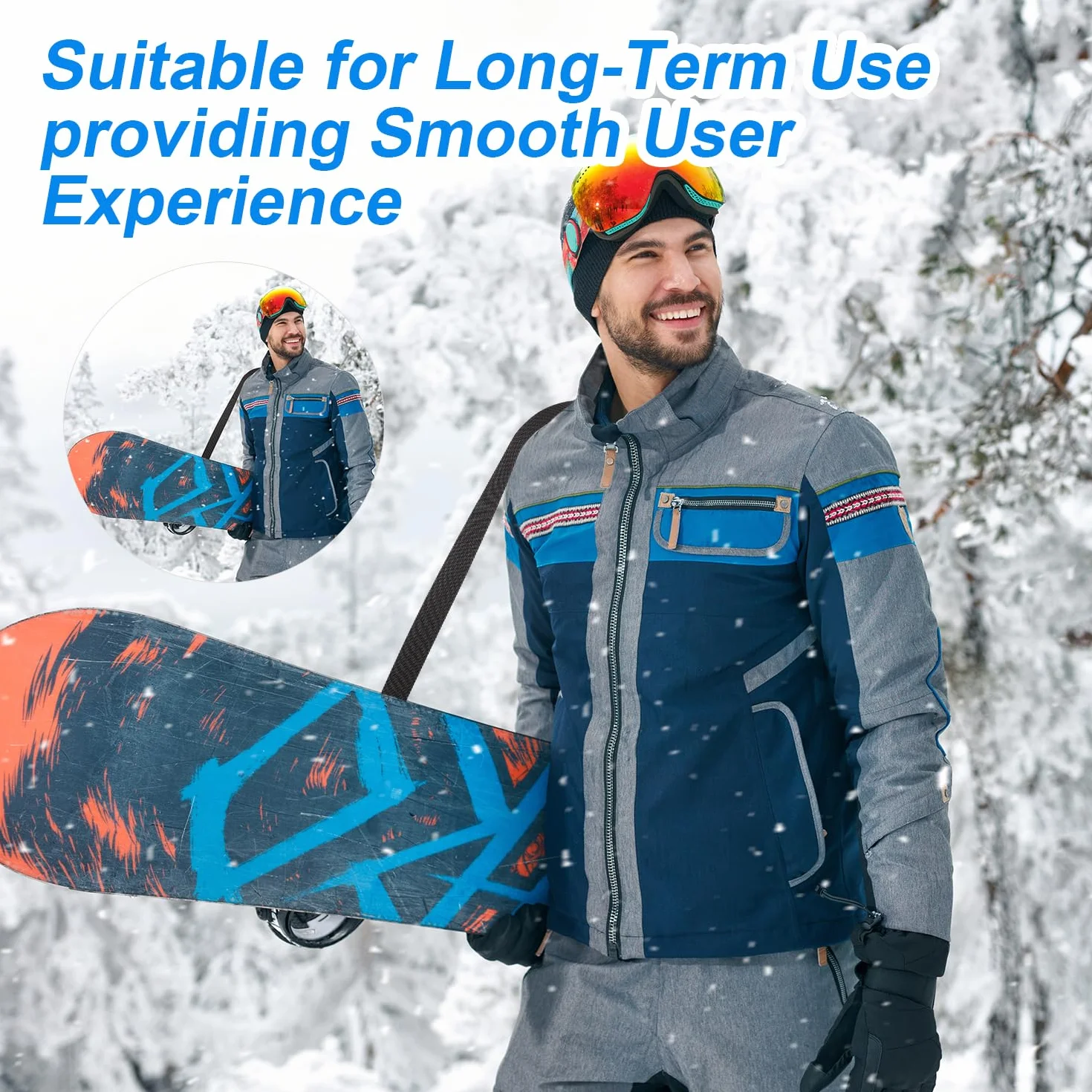 PEUTIER Laisses de Snowboard Réglables Sangle Fixation Snowboard Leash Noir