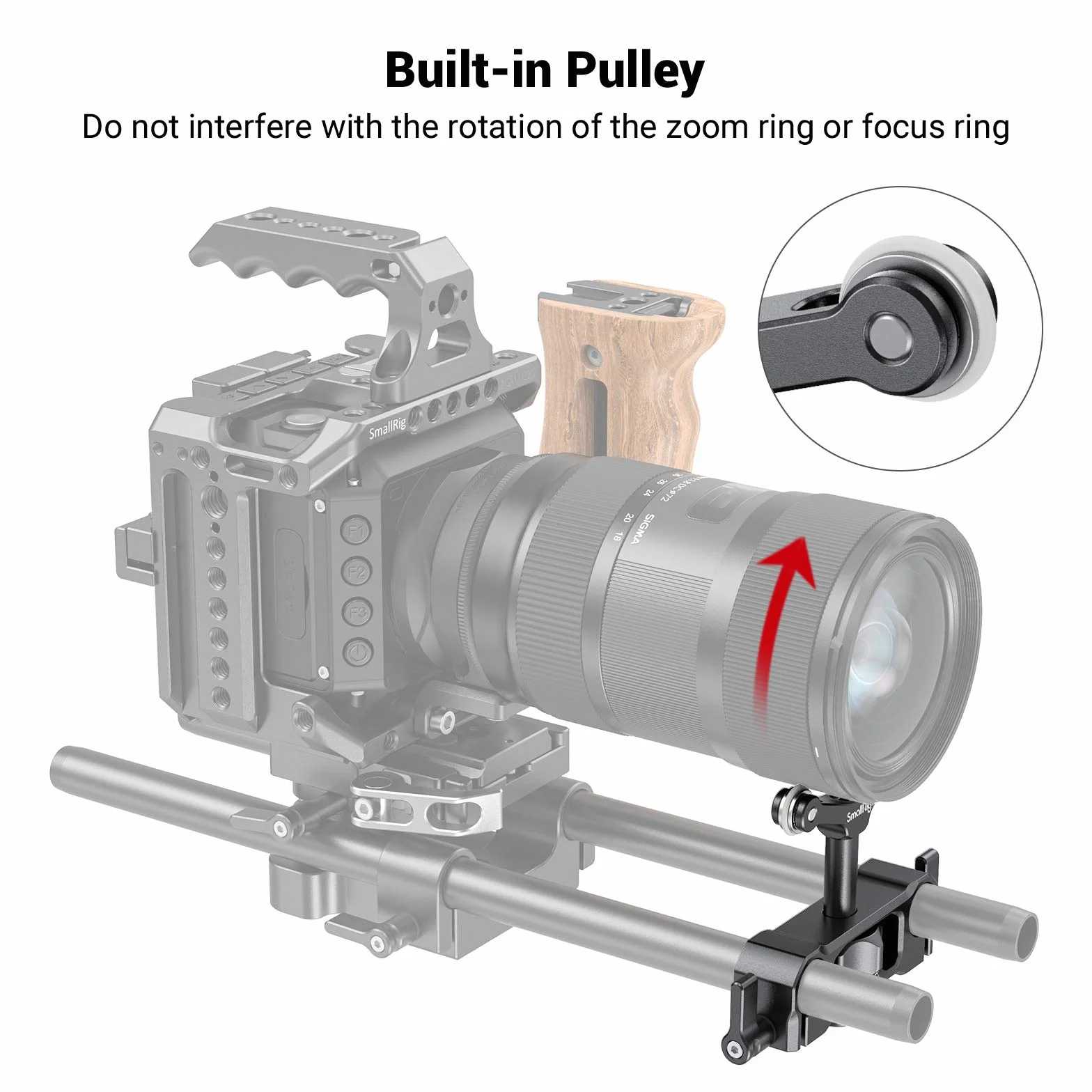 SMALLRIG Lens Support Support d'Objectif Compatible avec Objectif de Diamètre 73 mm à 108 mm - 2727