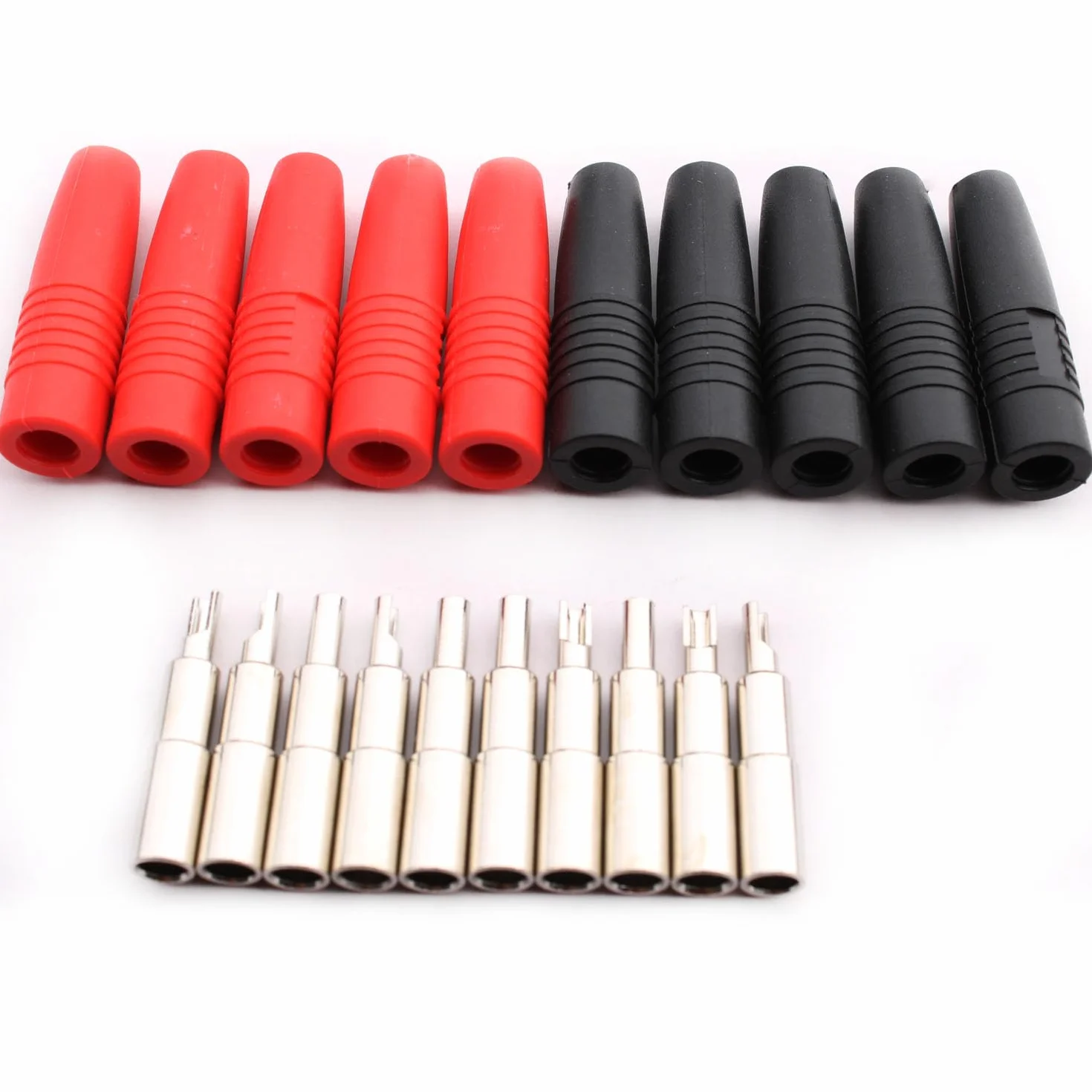 RUNCCI-YUN Lot de 10 fiches banane femelles isolées souder fiche banane 4mm femelles pour connecteur banane mâle non isolé