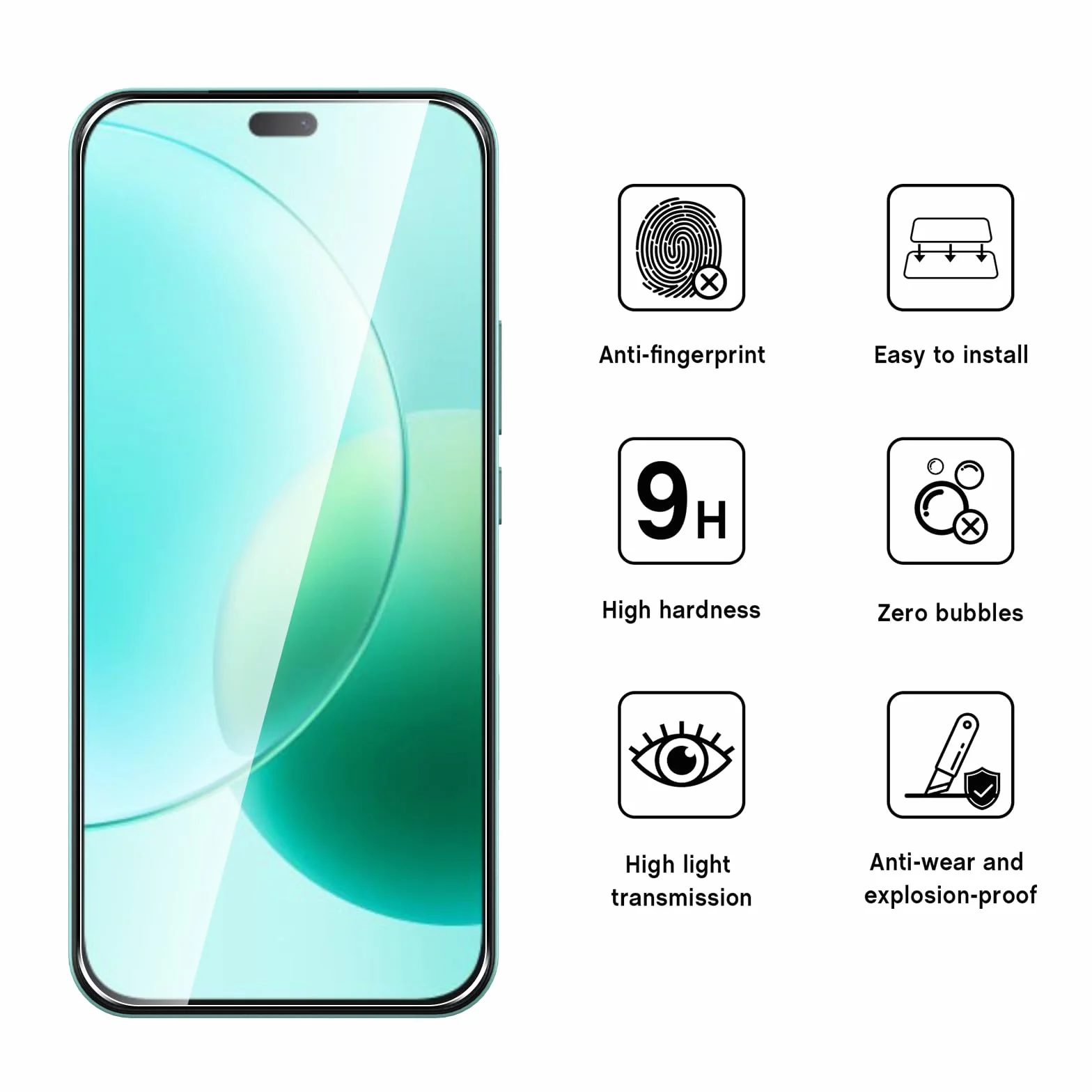 WFTE [Lot de 2 Verre Trempé pour Honor 400 Lite/Honor 200 Lite, 0,26mm Film de Protection D'écran avec Haute Transparence à 99%, Anti-trace Protecteur avec Dureté 9H Glass