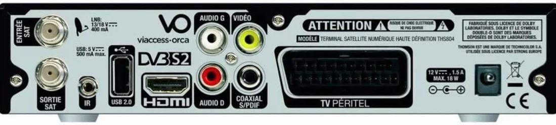 Kit Parabole Acier 65cm + Récepteur TNTSAT + LNB Single + Câble Coaxial 20m + Pointeur + Support Mural