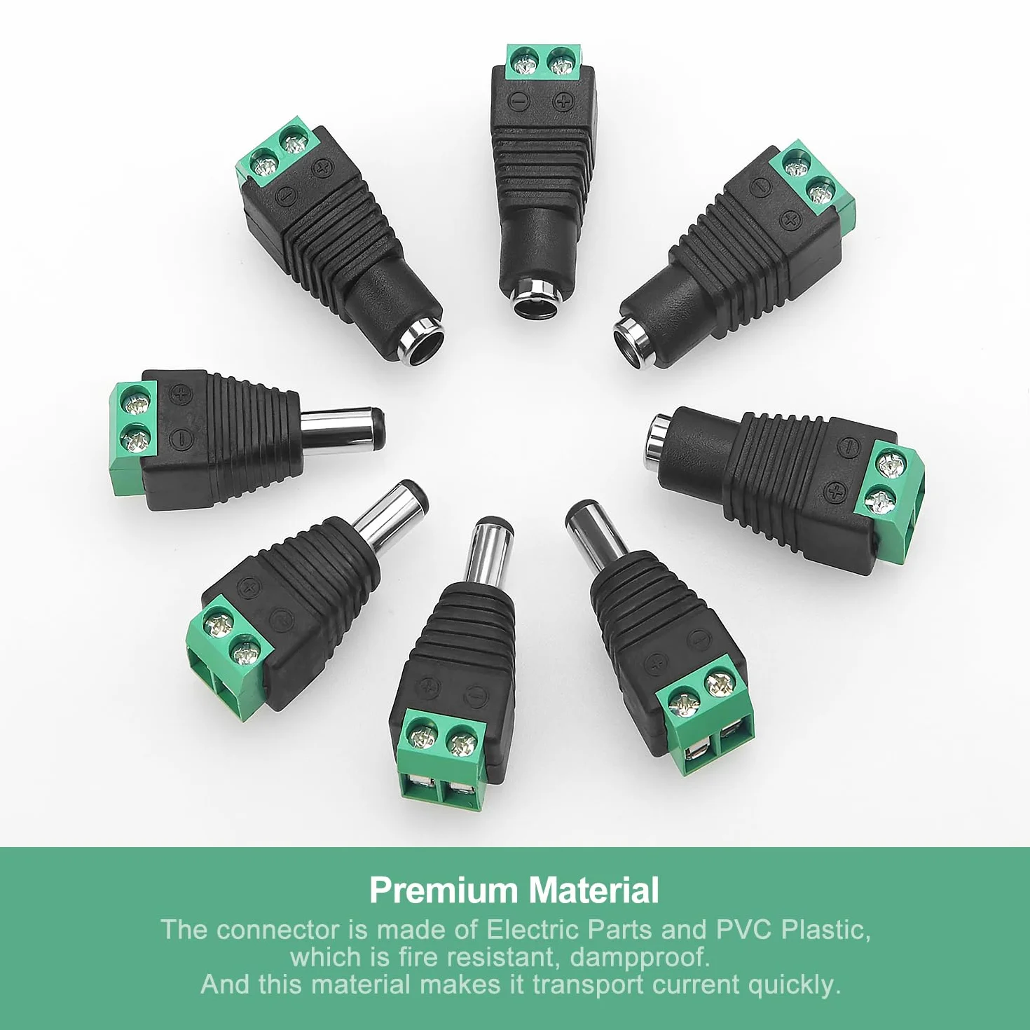 Connecteur d'alimentation DC 12V 5.5 x 2.1mm Mâle Femelle pour Caméra CCTV