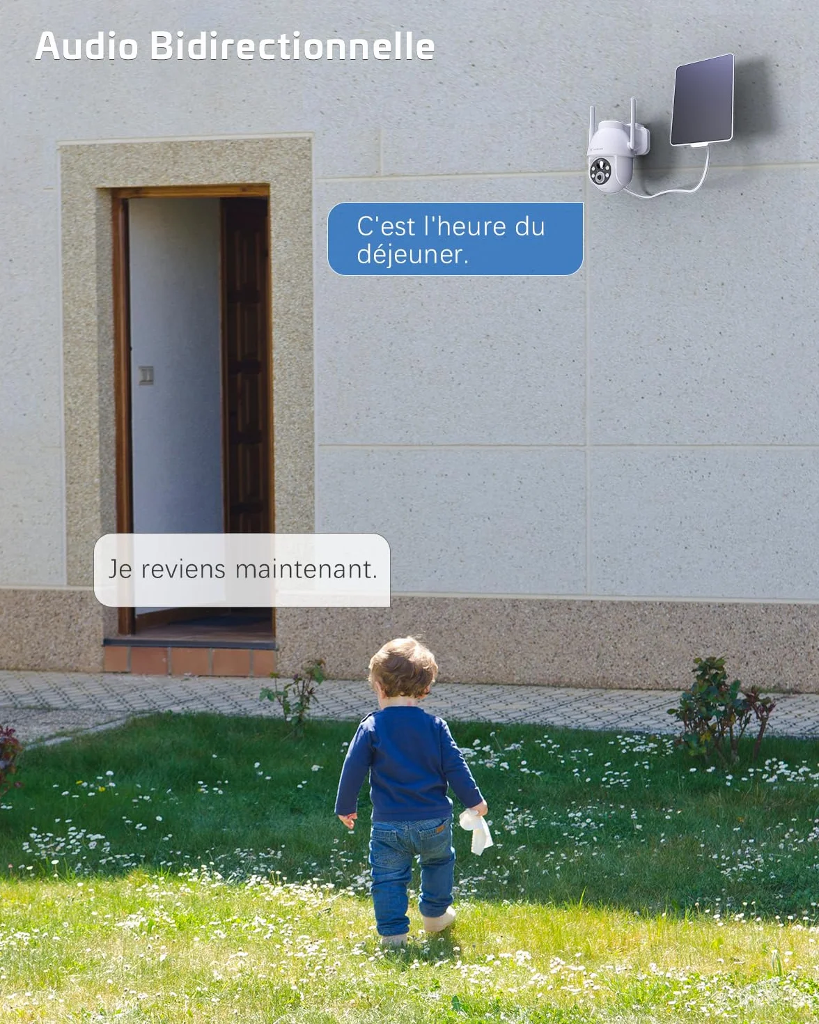 COCOCAM 2PCS 2K Camera Surveillance WiFi Exterieure sans Fil sur AI Détection Humaine, Vision Nocturne Couleur, Audio Bidirectionnel, 2.4GHz WiFi, Cloud