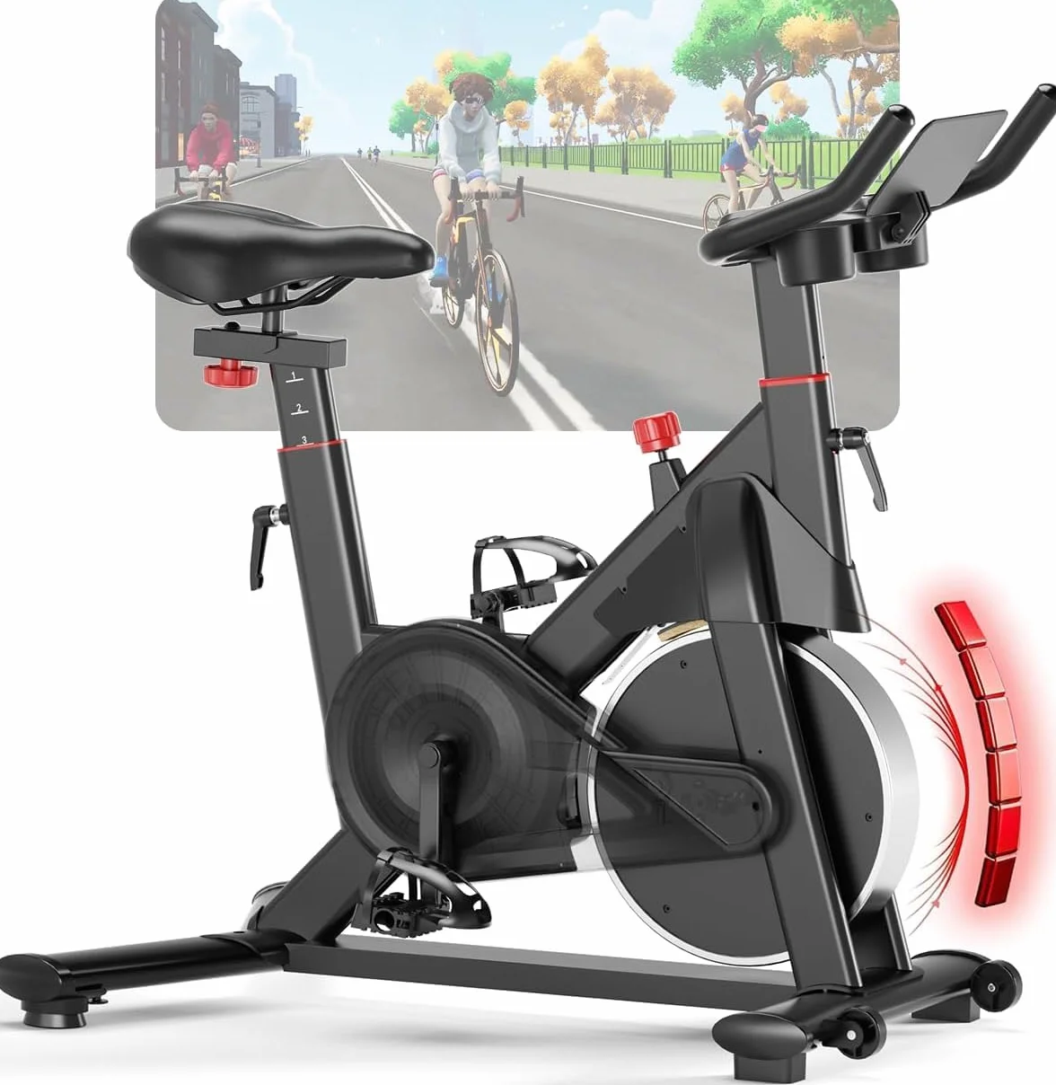 Vélo d'Appartement 32 Niveaux de Résistance avec APP, Charge Maximale 136 kg