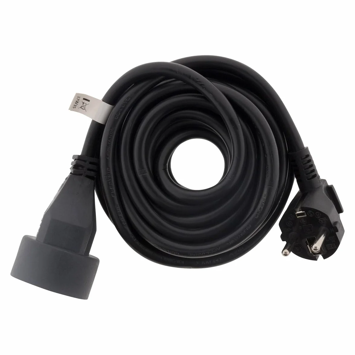 Zenitech Prolongateur 16A 2P+T HO5VV-F 3G1,5mm² Noir 5m