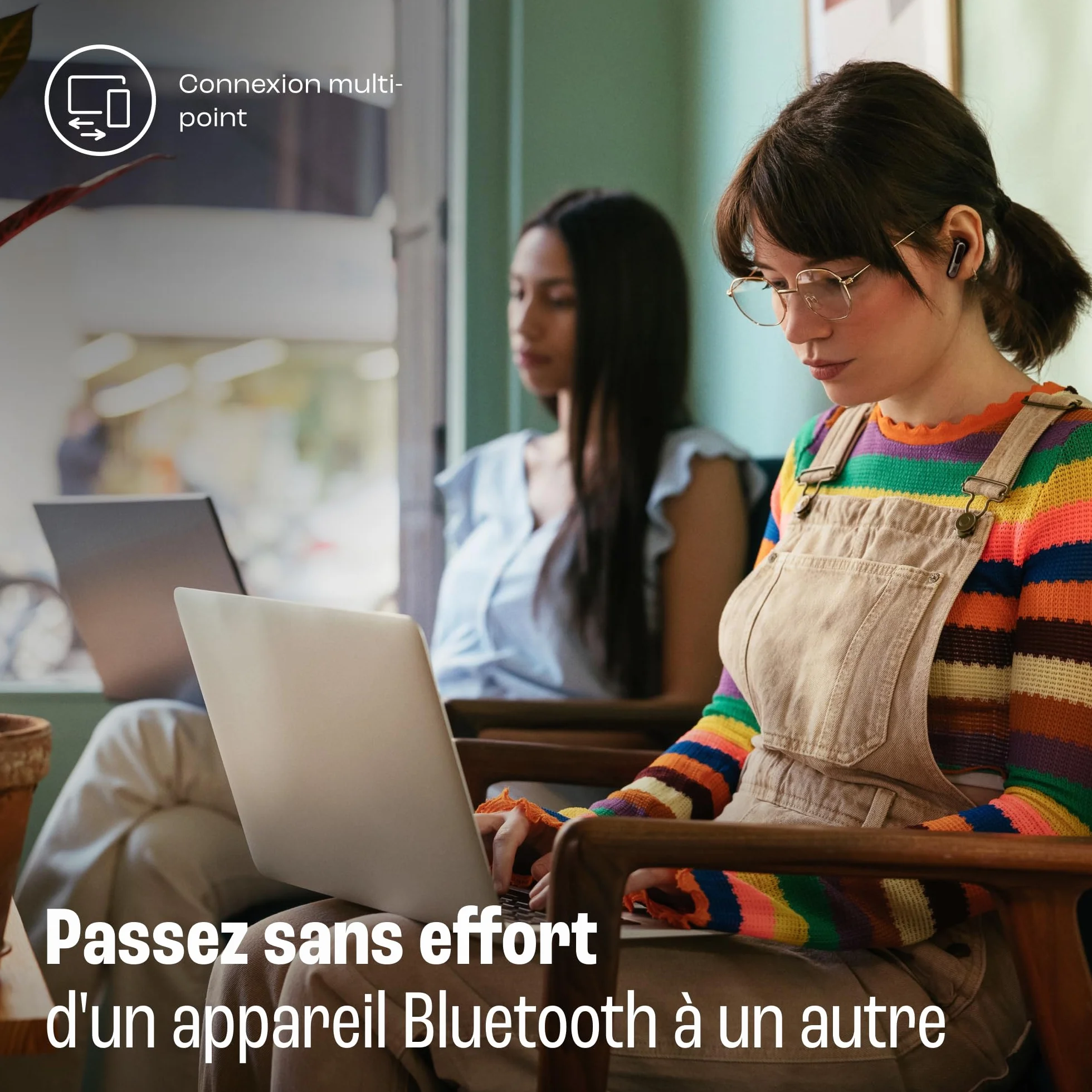 JBL Live Beam 3, Écouteurs sans fil avec oreillettes, Bluetooth, jusqu'à 48 h d'autonomie, Réduction de Bruit Active, son haute fidélité JBL Signature, étanches à l'eau IP55, noir