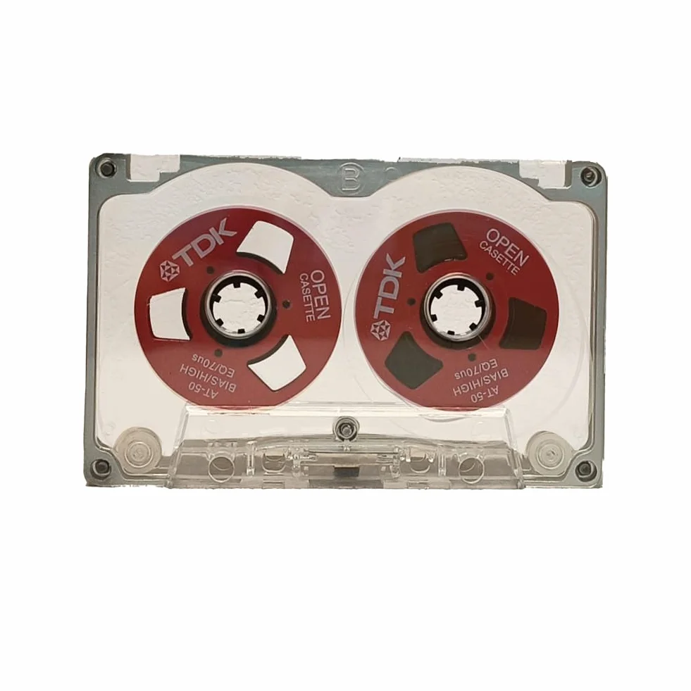 Cartouche vide de 55 minutes, double face, disque métallique ouvert, disque de bande de cassette vide, C