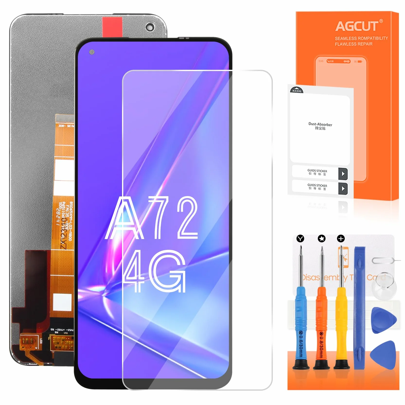 AGCUT LCD pour Oppo A72 4G / A52 4G Écran de Rechange pour Oppo A72 4G CPH2067 Display Ecran Replacement Numériseur Vitre Écran Tactile Digitizer Panneau Assemblé De Réparation, Nior