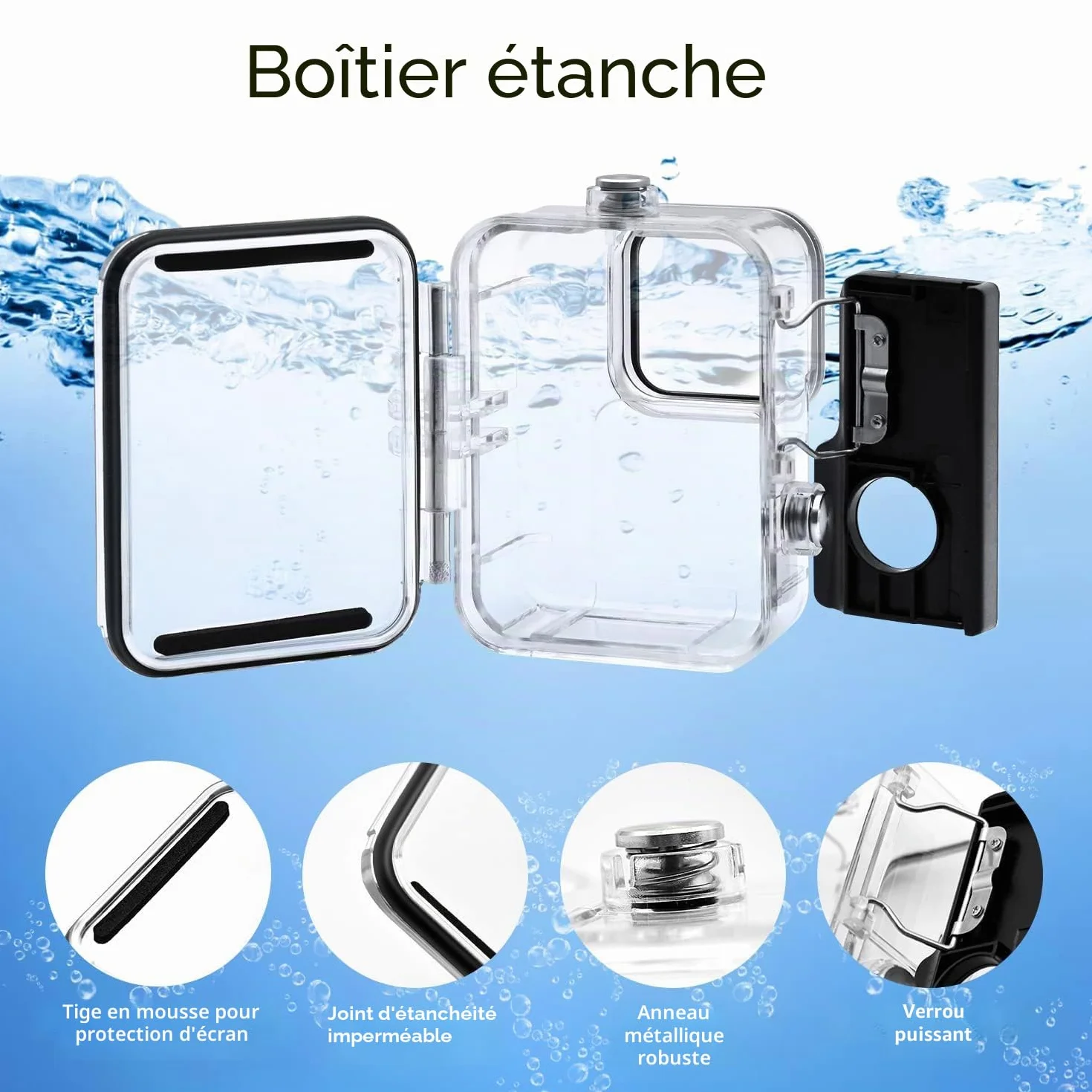 Kit d' Accessoires pour GoPro Hero 12 11 10 9 Black, oGoDeal Caméra d'action Comprenant boitier étanche, Protection D'écran, Un Support de vélo, Poignée Flottante