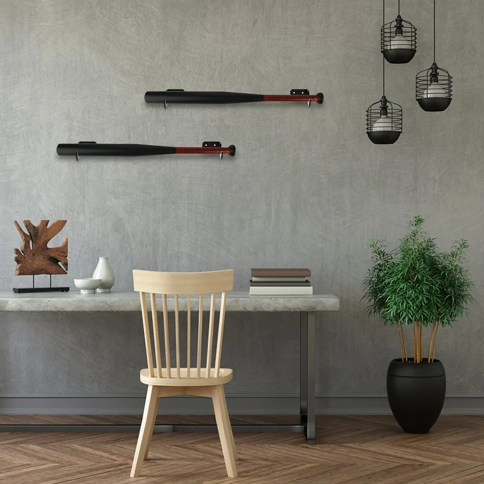 Présentoir Muraux pour Batte Baseball en Acrylique avec Vis Cachées