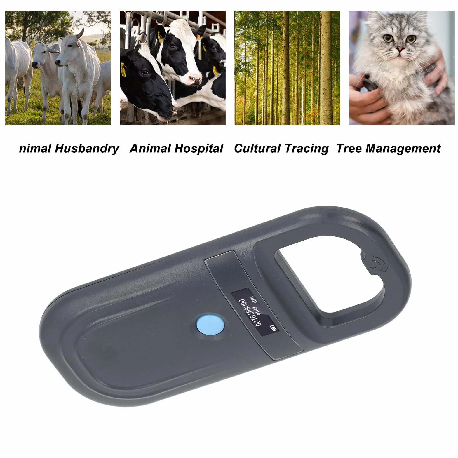 Scanner de Micropuces Animales, Rechargeable FDX B EMID PET TAG CHIP Scanner avec 128 étiquettes, 134.2 KHz, Conception Portable, Lecteur D'identification de Puce pour Animaux