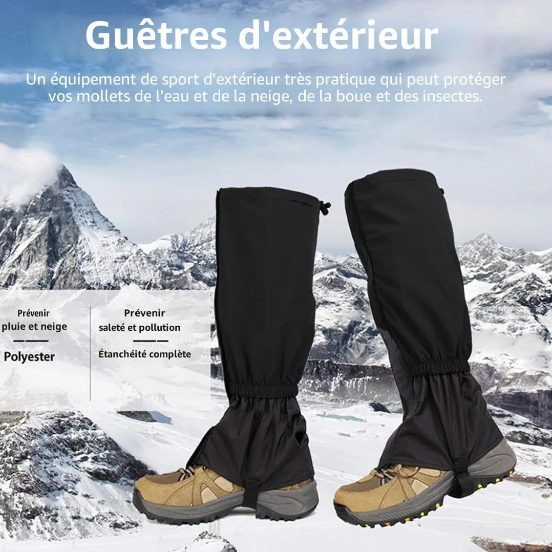 Guêtres Randonnée Imperméables Homme Femme Jambières Outdoor Neige Vent Anti Sable