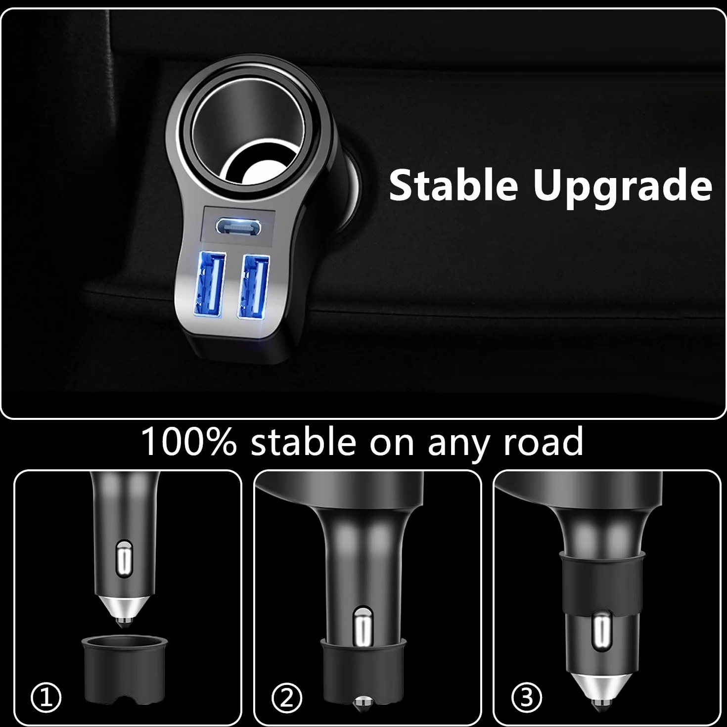 𝟒 𝐞𝐧 𝟏 Chargeur Allume Cigare USB,𝟒𝟖𝐖 PD3.0 Allume Cigare Rapide Chargeur Voiture USB C,Adaptateur Prise Allume Cigare USB pour iPhone 17/Air/16/15 Pro Max,iPad,Samsung Galaxy S25 S24, Huawei