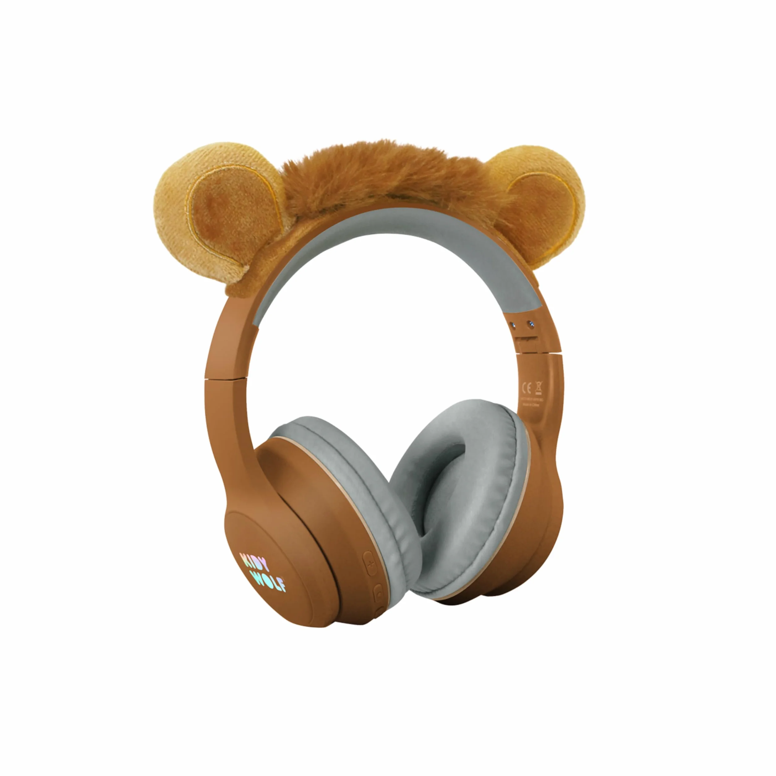 KIDYWOLF - KIDYEARS Lion - Casque Audio Enfant Bluetooth & Filaire - Volume Limité 85dB pour Protéger l'Audition