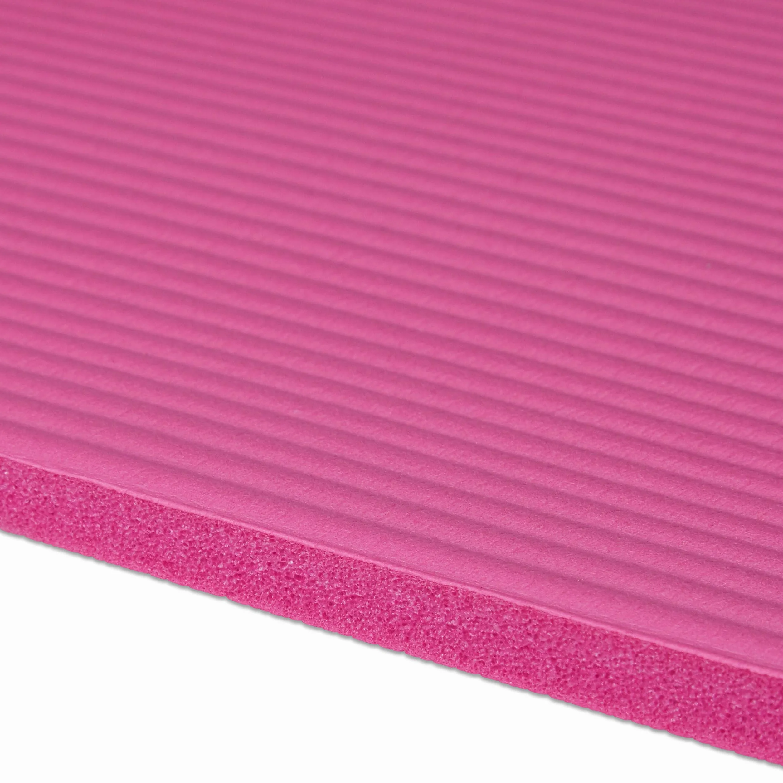 Tapis de yoga 2 pièces 1 cm épaisseur 60 x 180 cm bleu avec sangle de transport