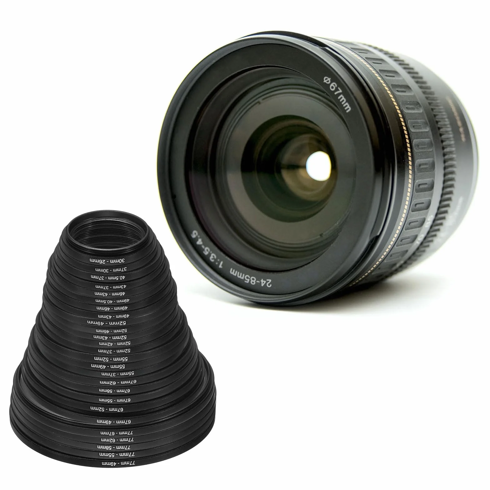 PATIKIL Bague de Réduction en Métal 40,5 mm-37 mm, Adaptateur de Filtre d'Objectif d'Appareil Photo en Aluminium pour Capuchon d'Objectif, Noir