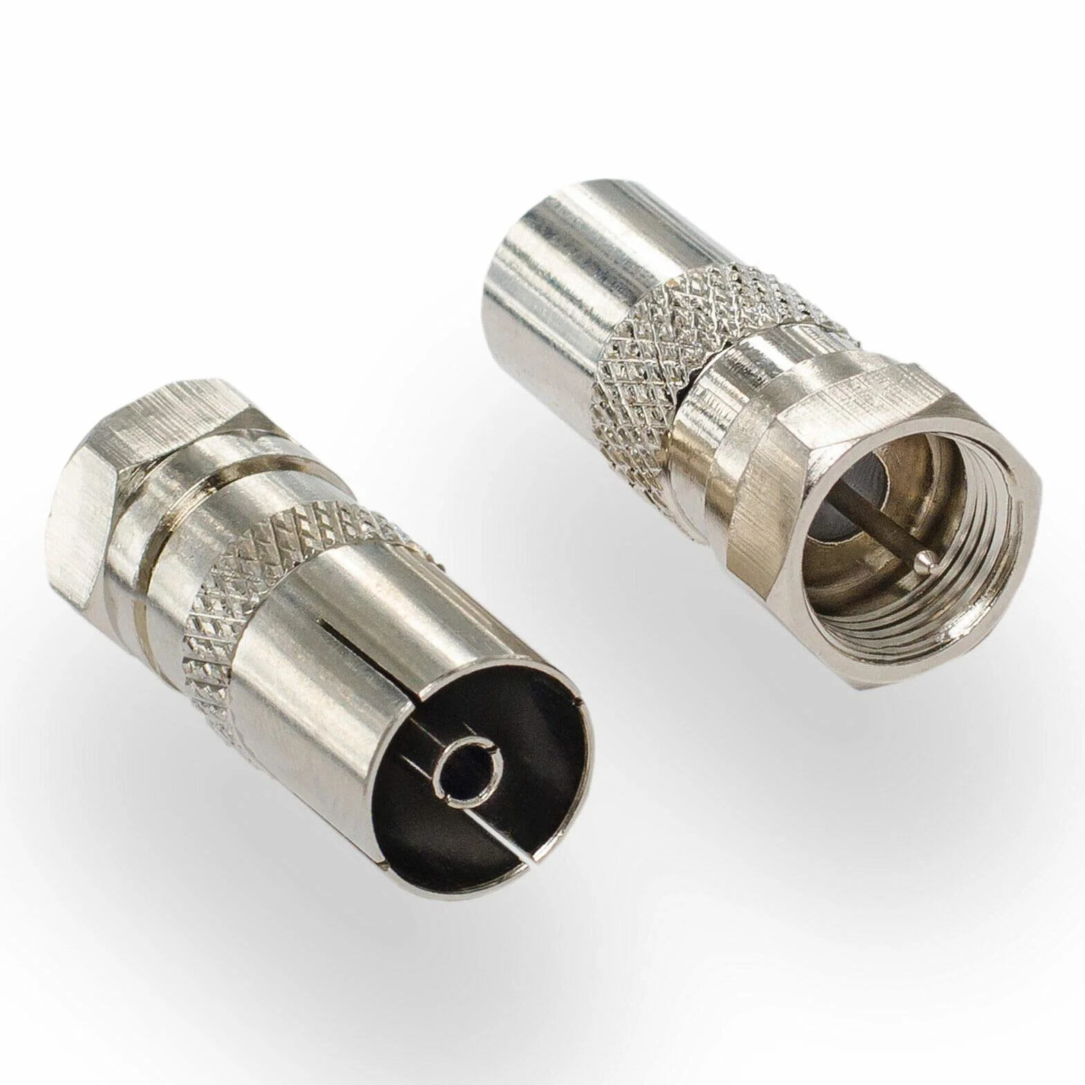 HB-DIGITAL 1x Adaptateur d'antenne satellite : connecteur F (satellite DVB-S/S2 mâle mâle) vers prise IEC (télévision par câble DVB-C, connecteur terrestre DVB-T2 femelle) connecteur TV coaxial