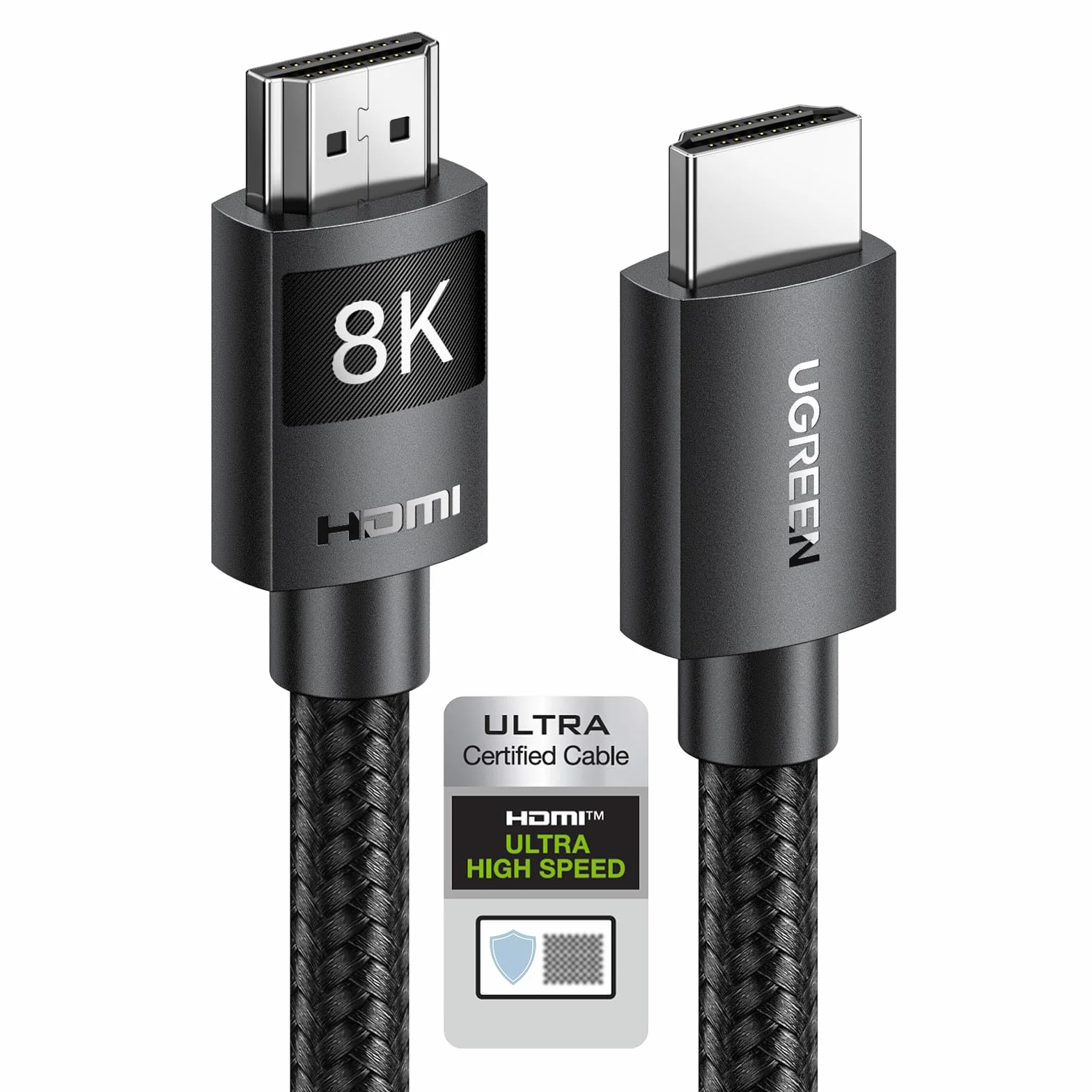 UGREEN 10K 8K 60Hz Câble HDMI 2.1 Certifié 4K 240Hz UHD Haute Vitesse 48Gbps 3D eARC HDR 10+ VRR HDCP 2.3 Dolby Vision Compatible avec Switch PS5 PS4 Xbox One X HDTV MacBook Pro Mac Mini M4 (2M)