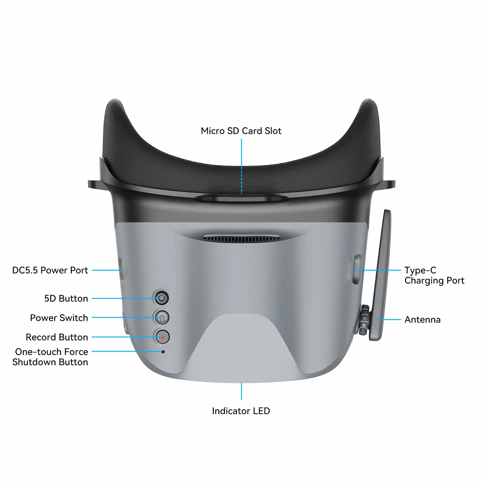 BETAFPV VR04 FPV-Brille 5.8G 48 Kanäle 4.3 Zoll 480P DVR 2000mAh Akku