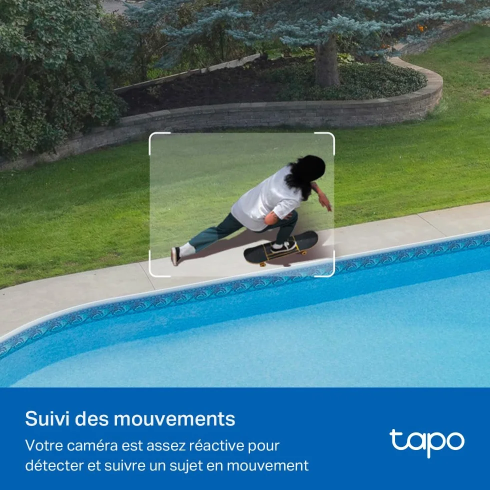 Tapo C530WS Caméra de Surveillance extérieure 360° 3K 5MP Vision Nocturne Couleur Starlight Détection IA Suivi de Mouvement WLAN Ethernet